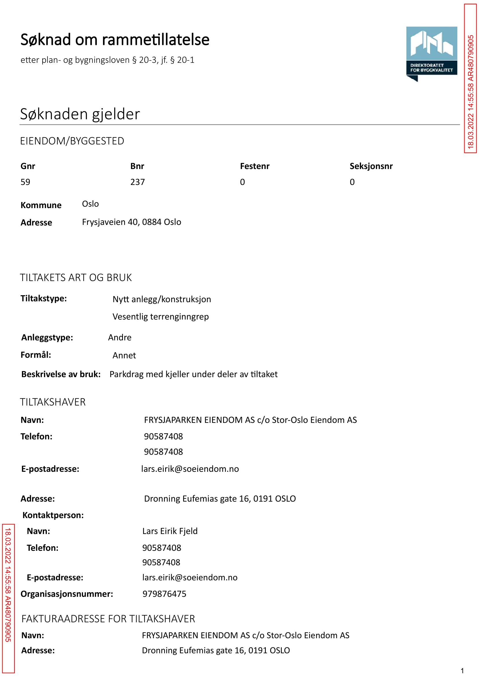 Søknad om rammetillatelse