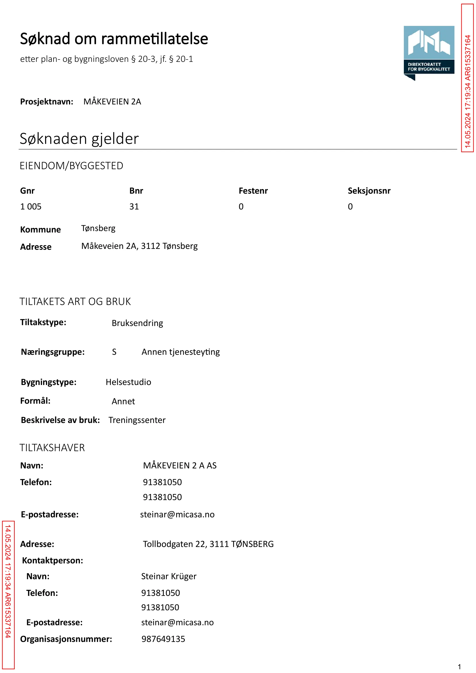 Søknad om rammetillatelse