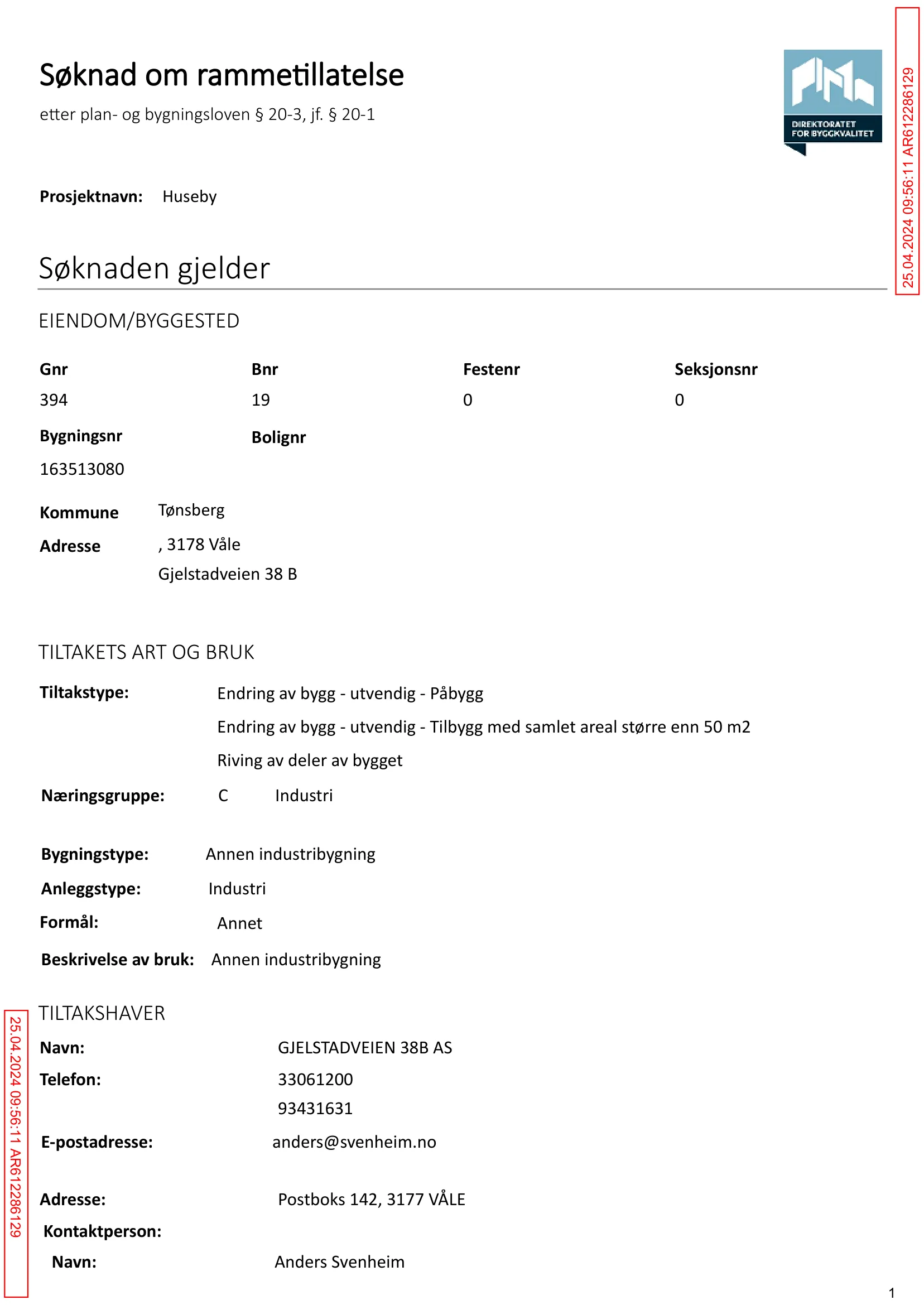 Søknad om rammetillatelse