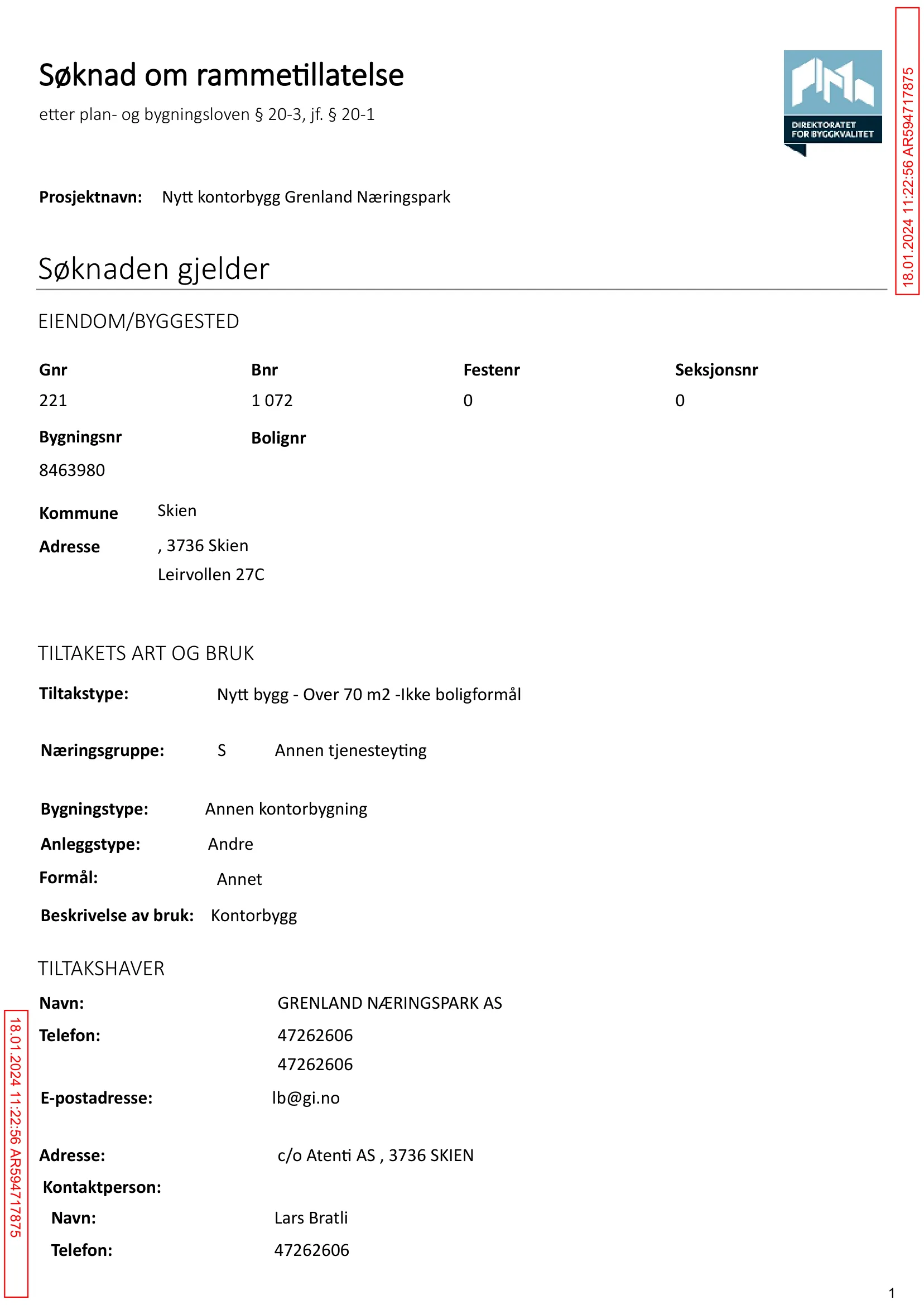 Søknad om rammetillatelse