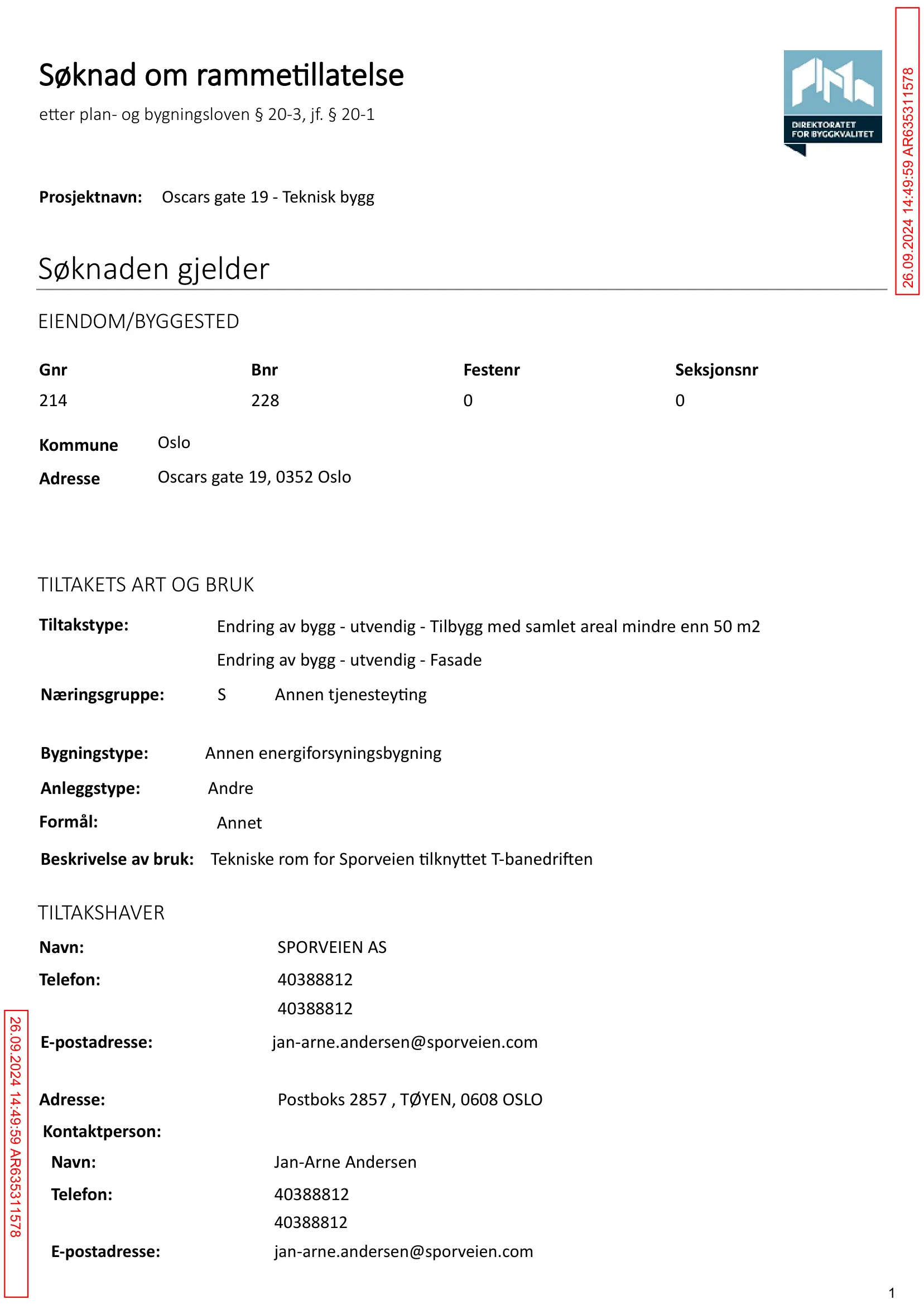 Søknad om rammetillatelse