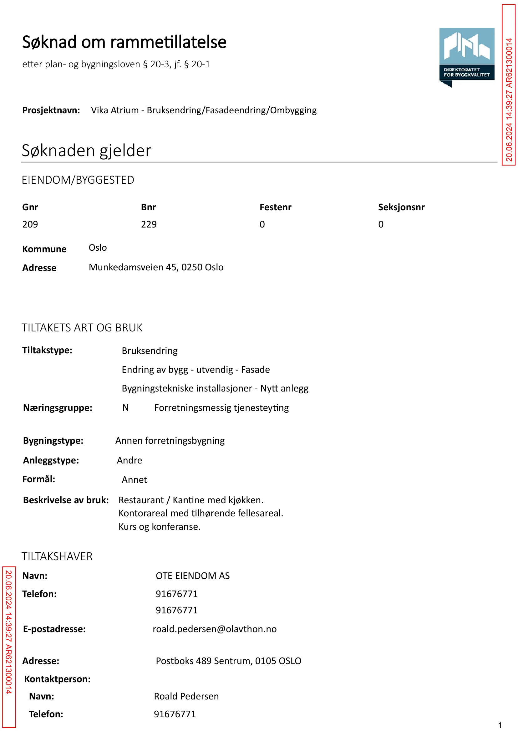 Søknad om rammetillatelse
