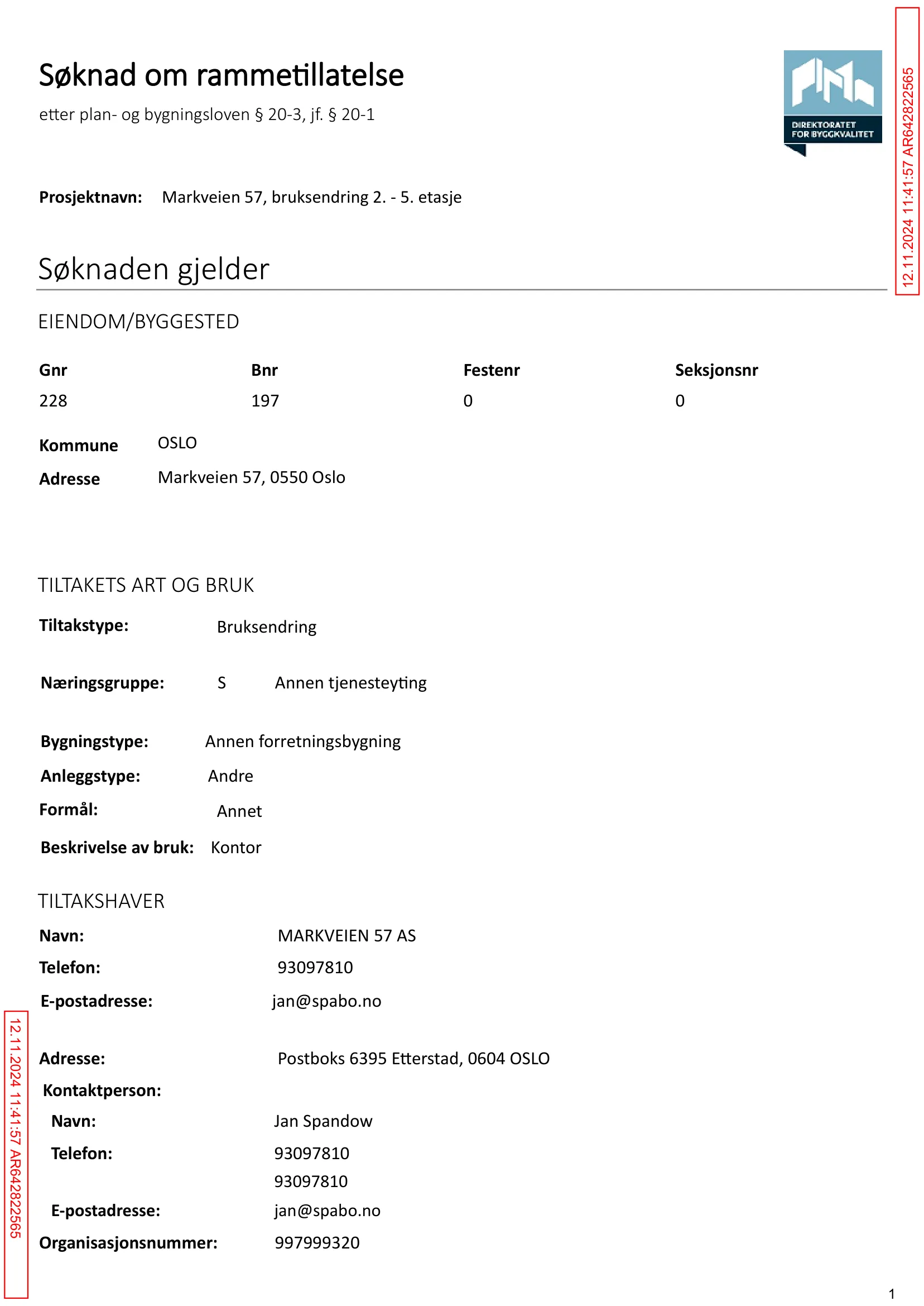 Søknad om rammetillatelse