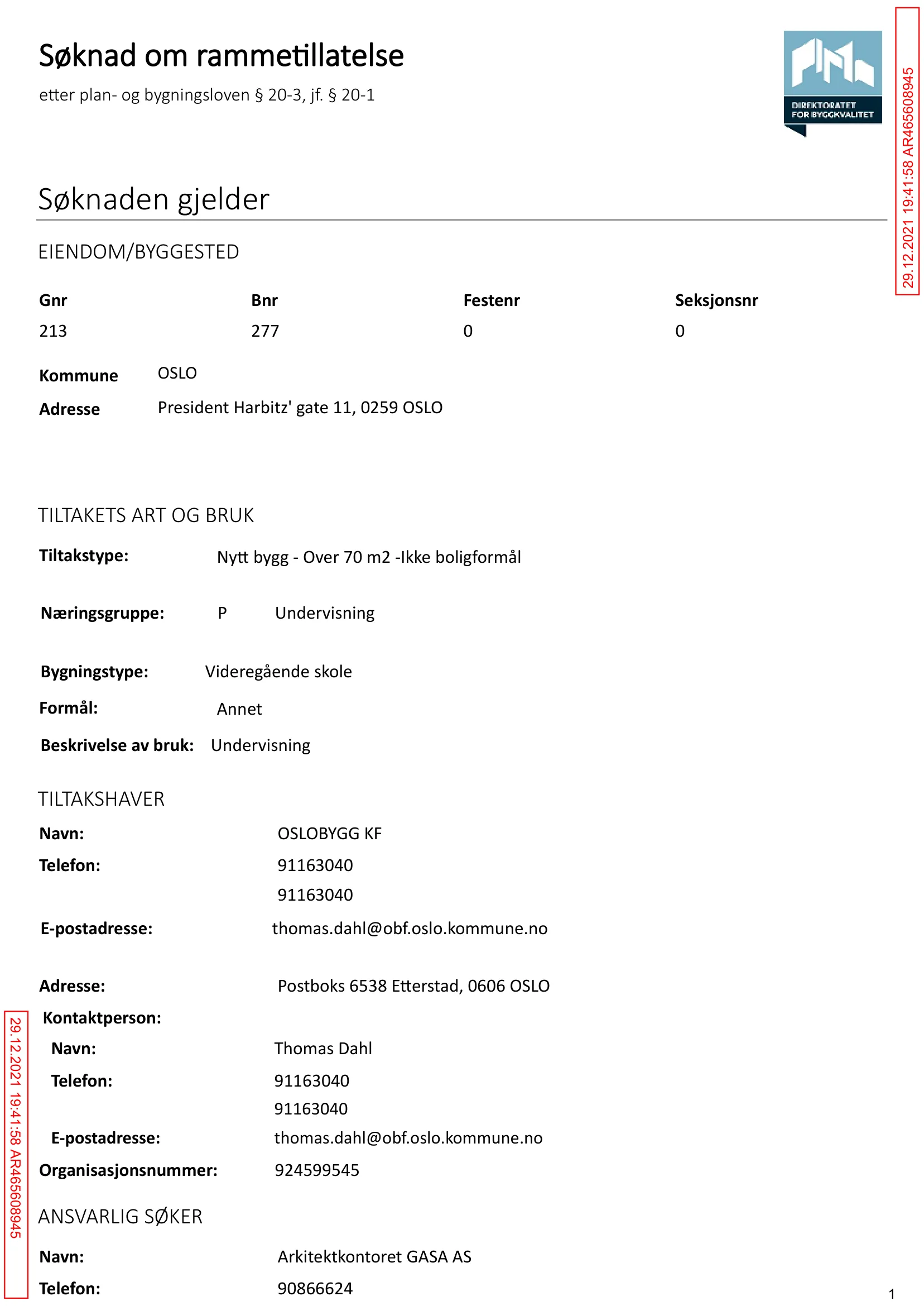 Søknad om rammetillatelse