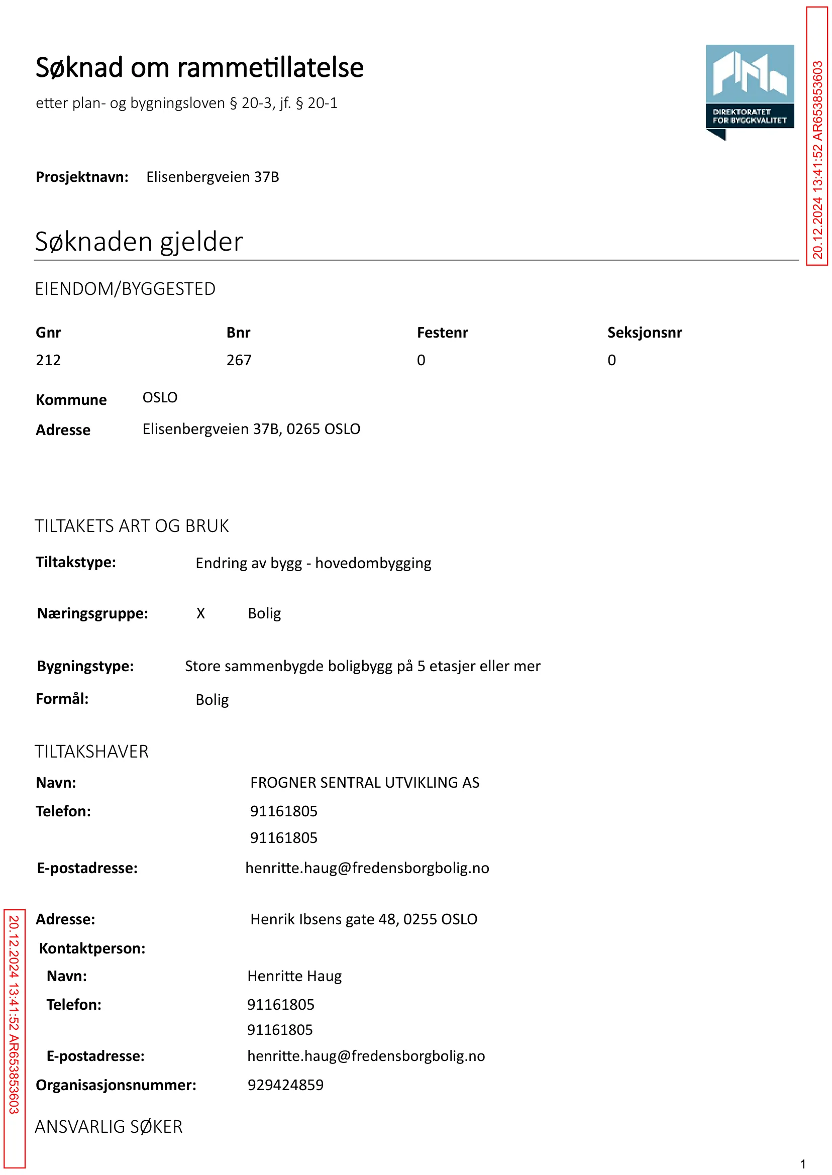 Søknad om rammetillatelse