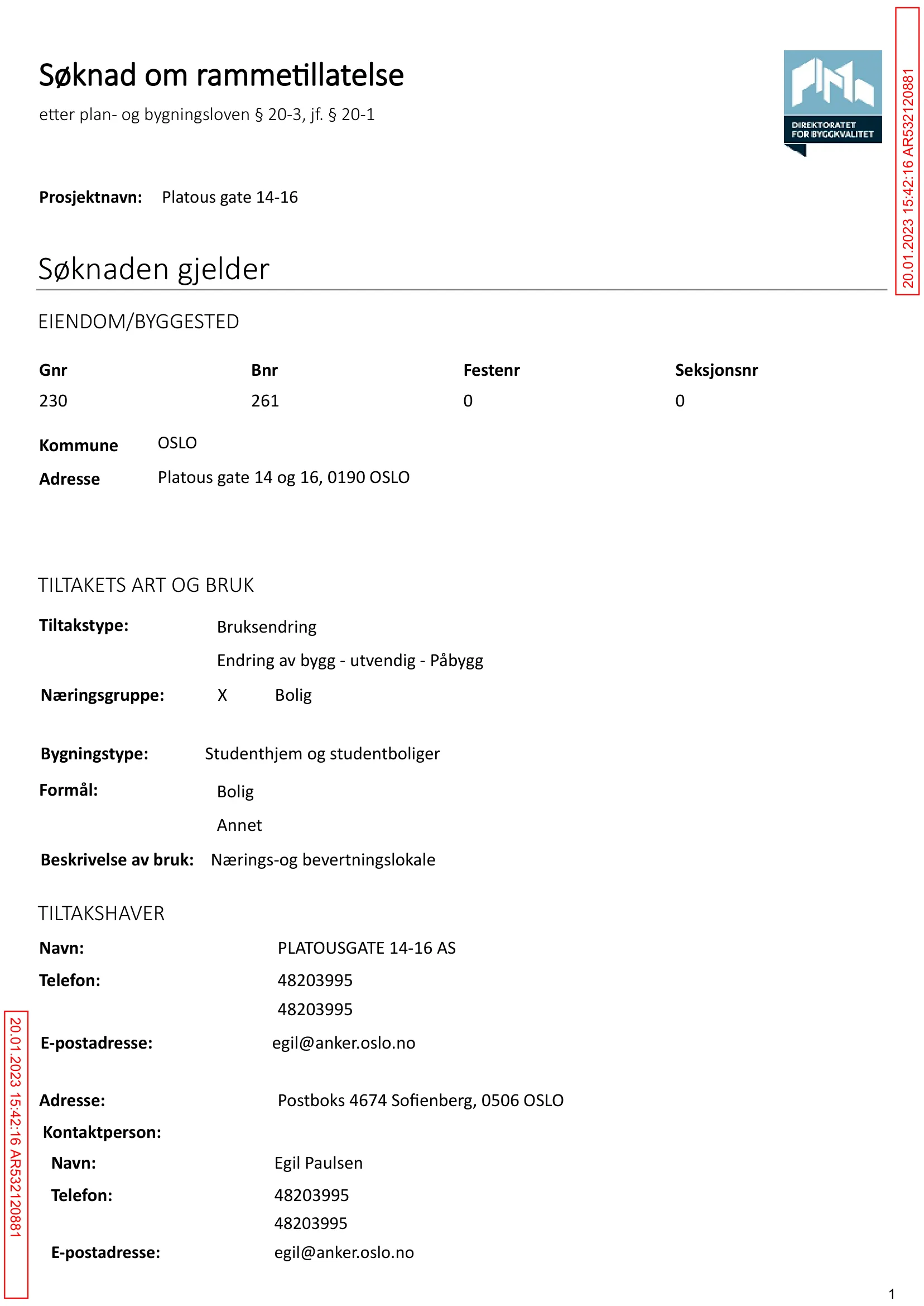 Søknad om rammetillatelse