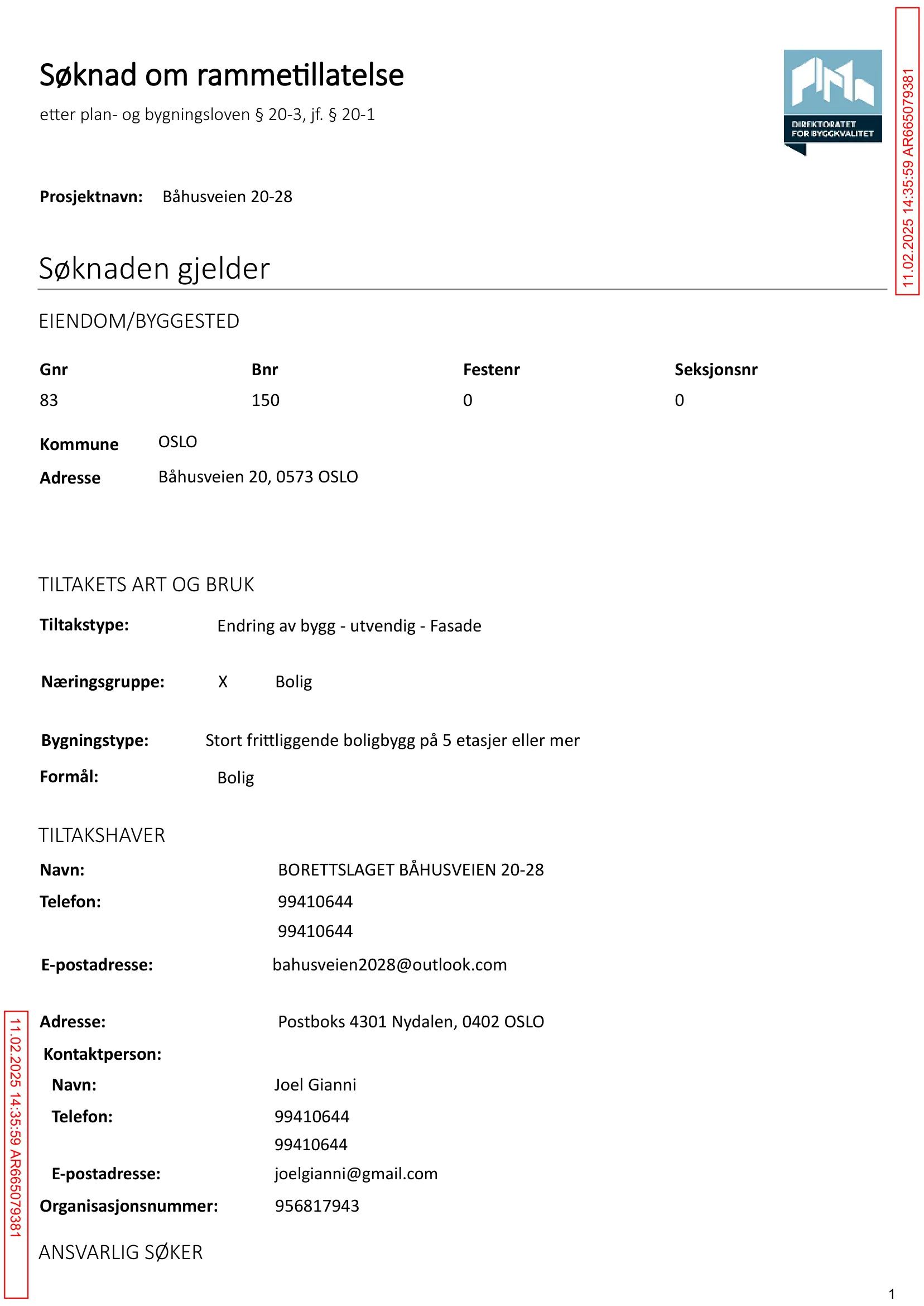 Søknad om rammetillatelse