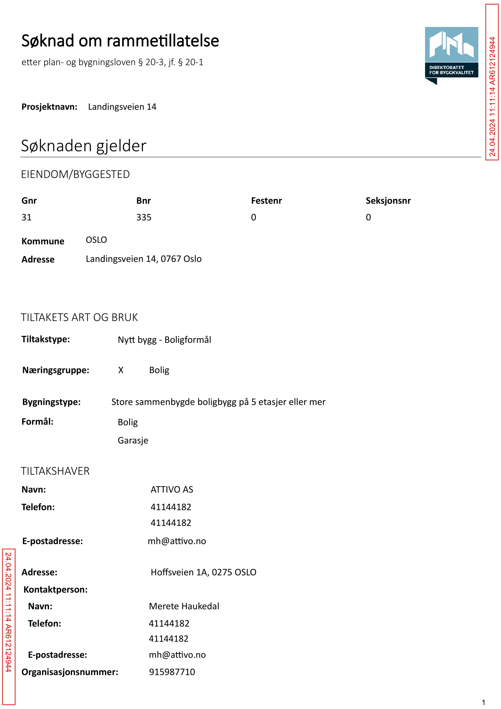 Søknad om rammetillatelse