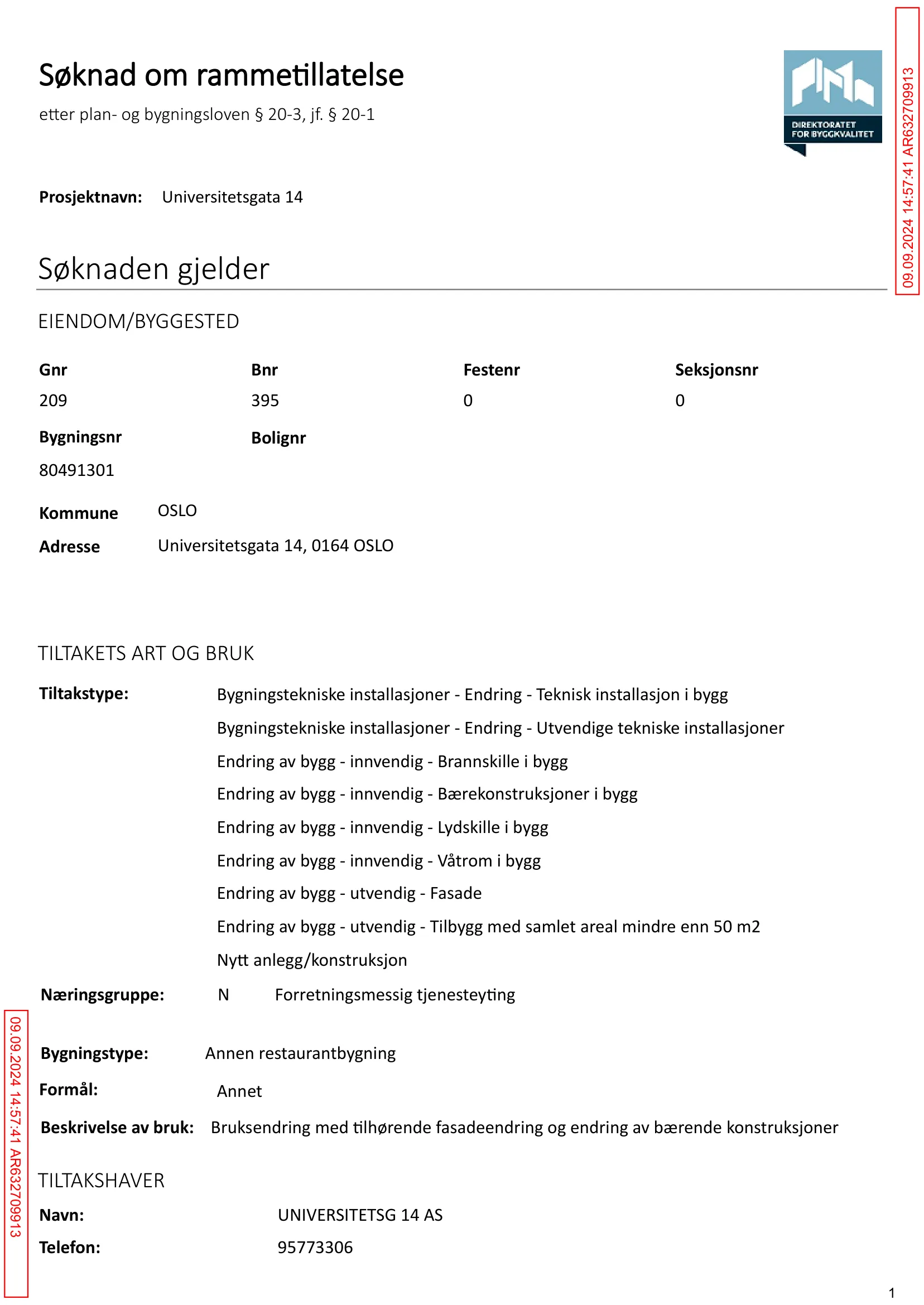 Søknad om rammetillatelse