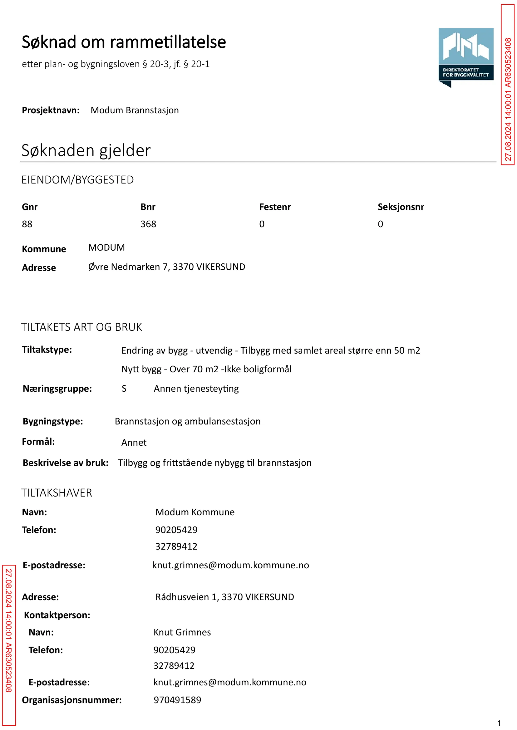 Søknad om rammetillatelse