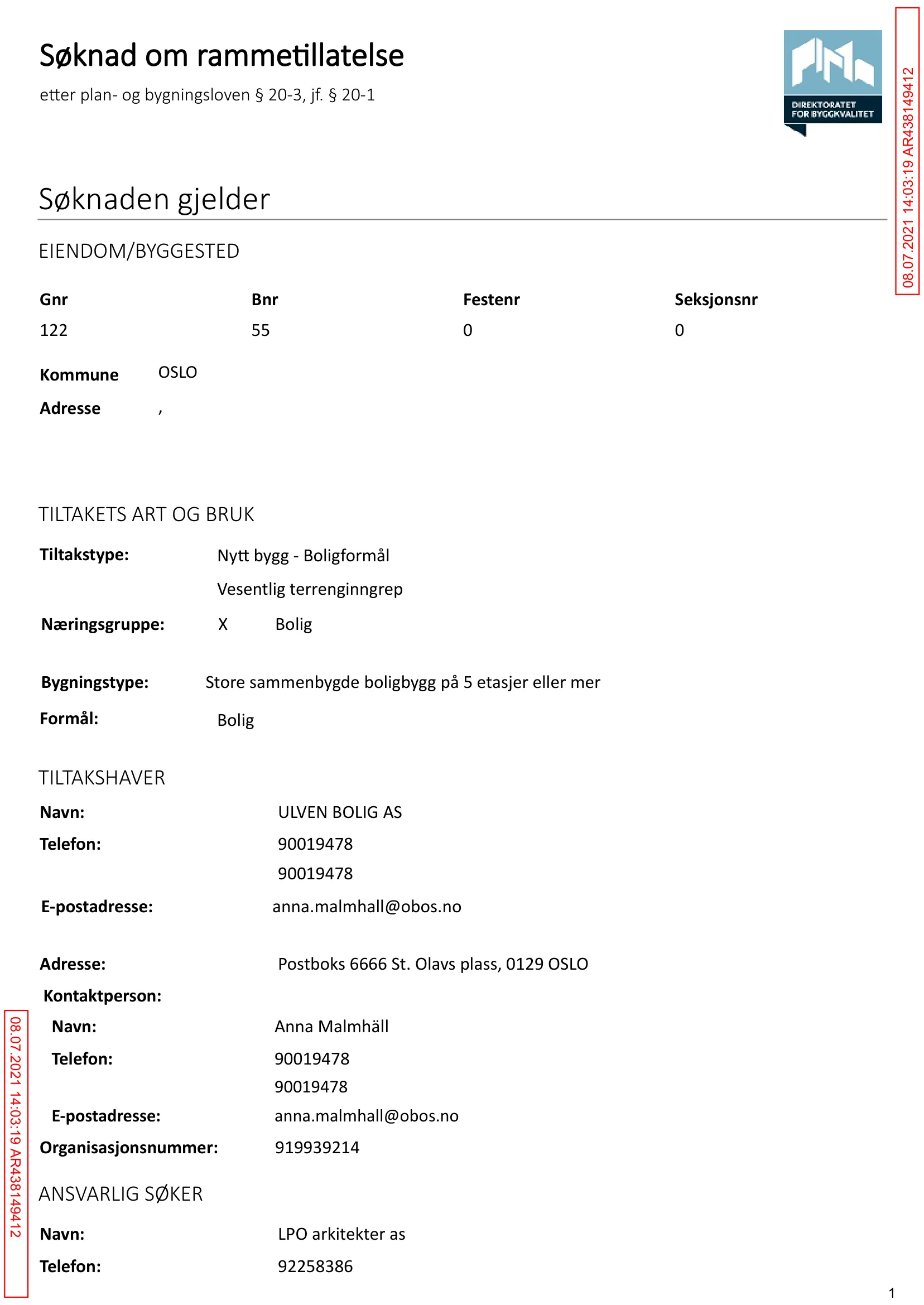Søknad om rammetillatelse