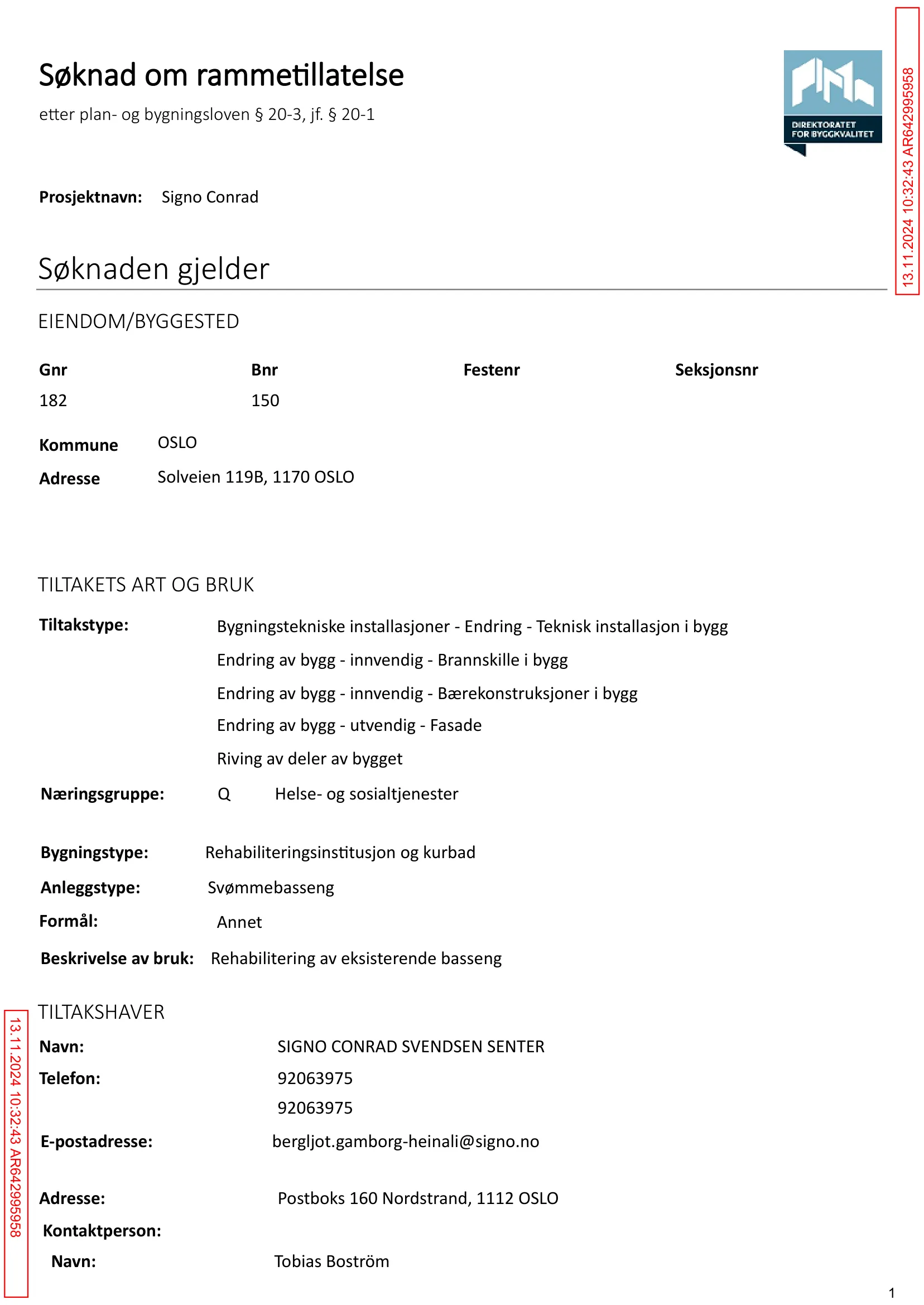 Søknad om rammetillatelse