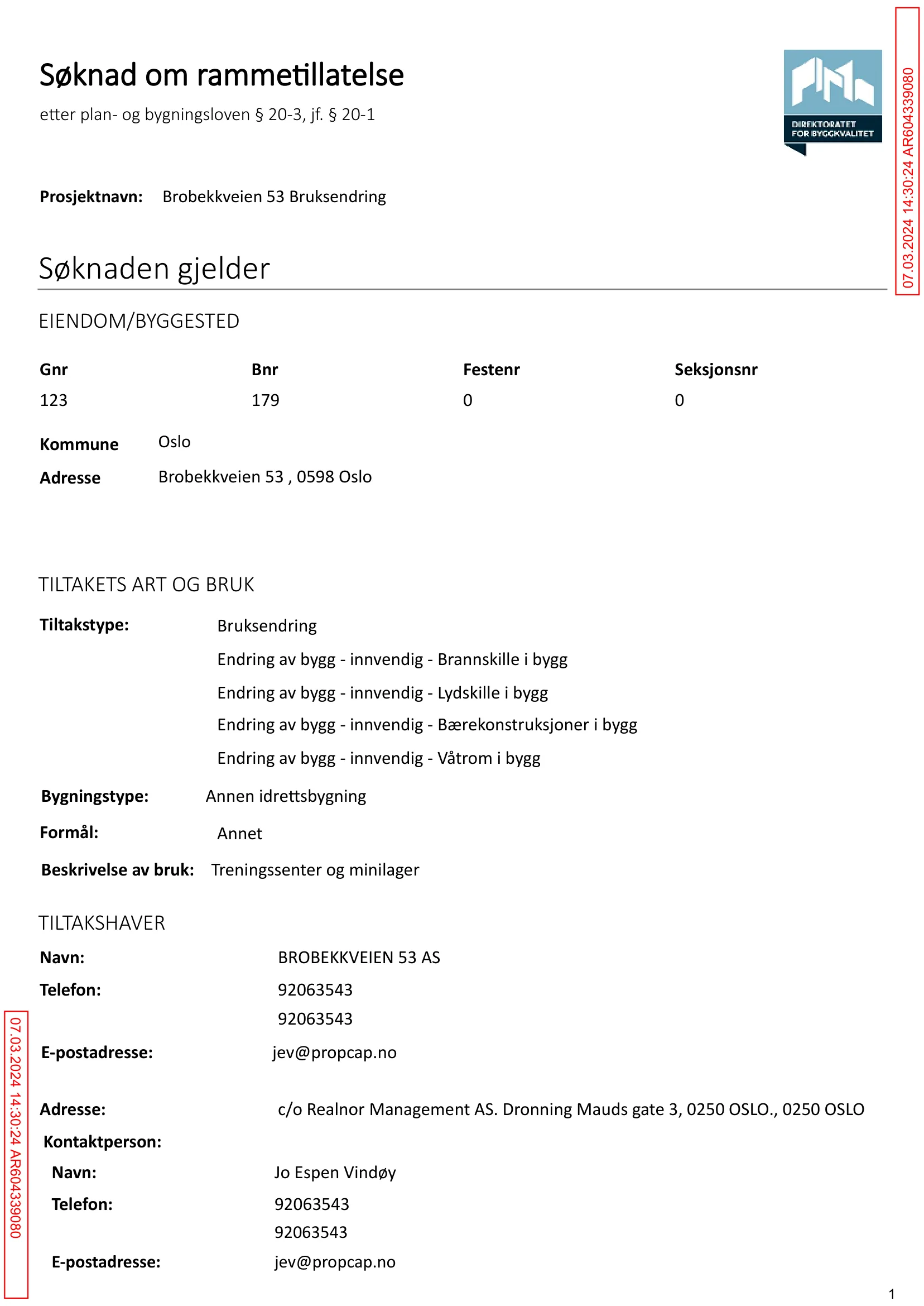 Søknad om rammetillatelse