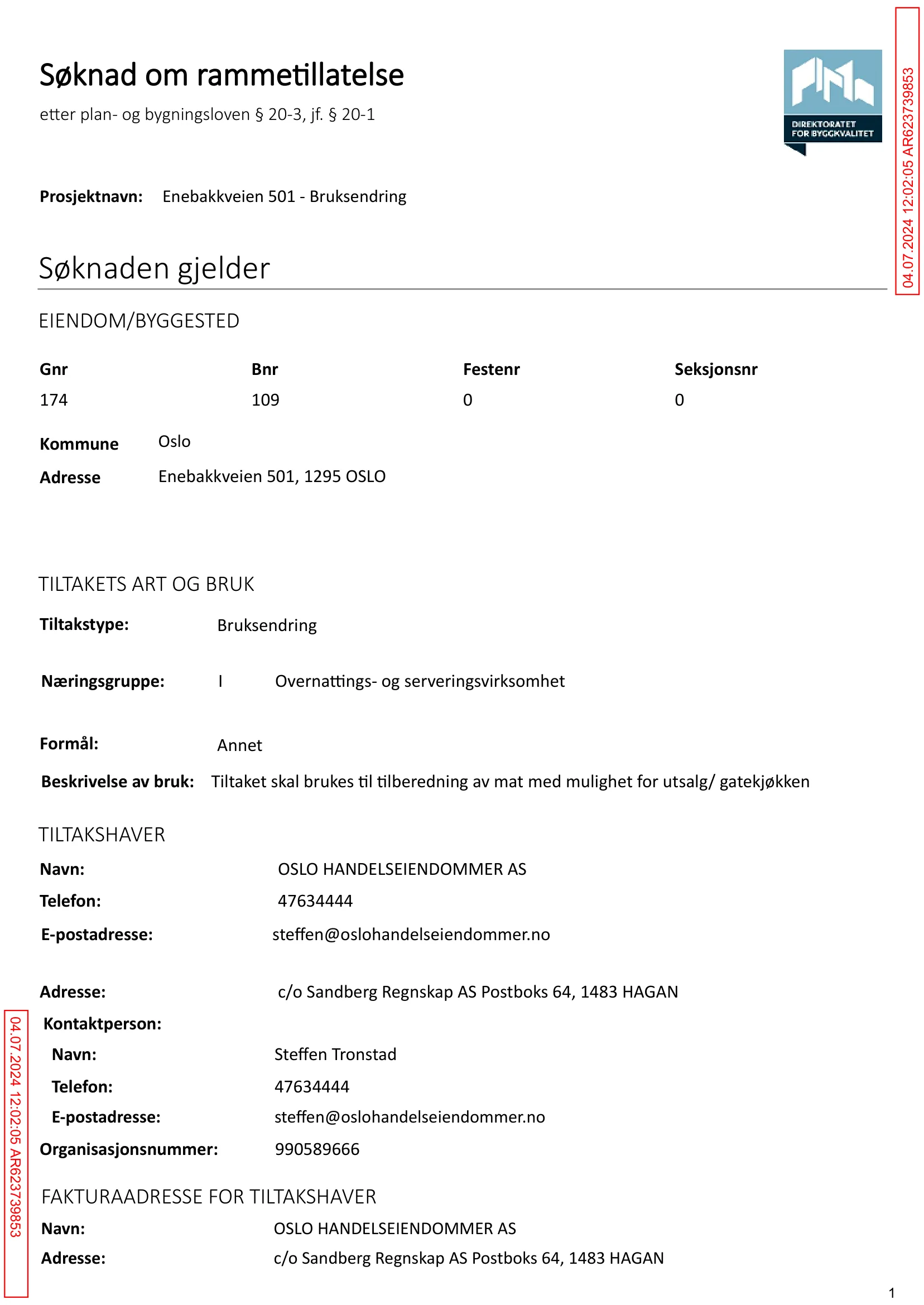 Søknad om rammetillatelse
