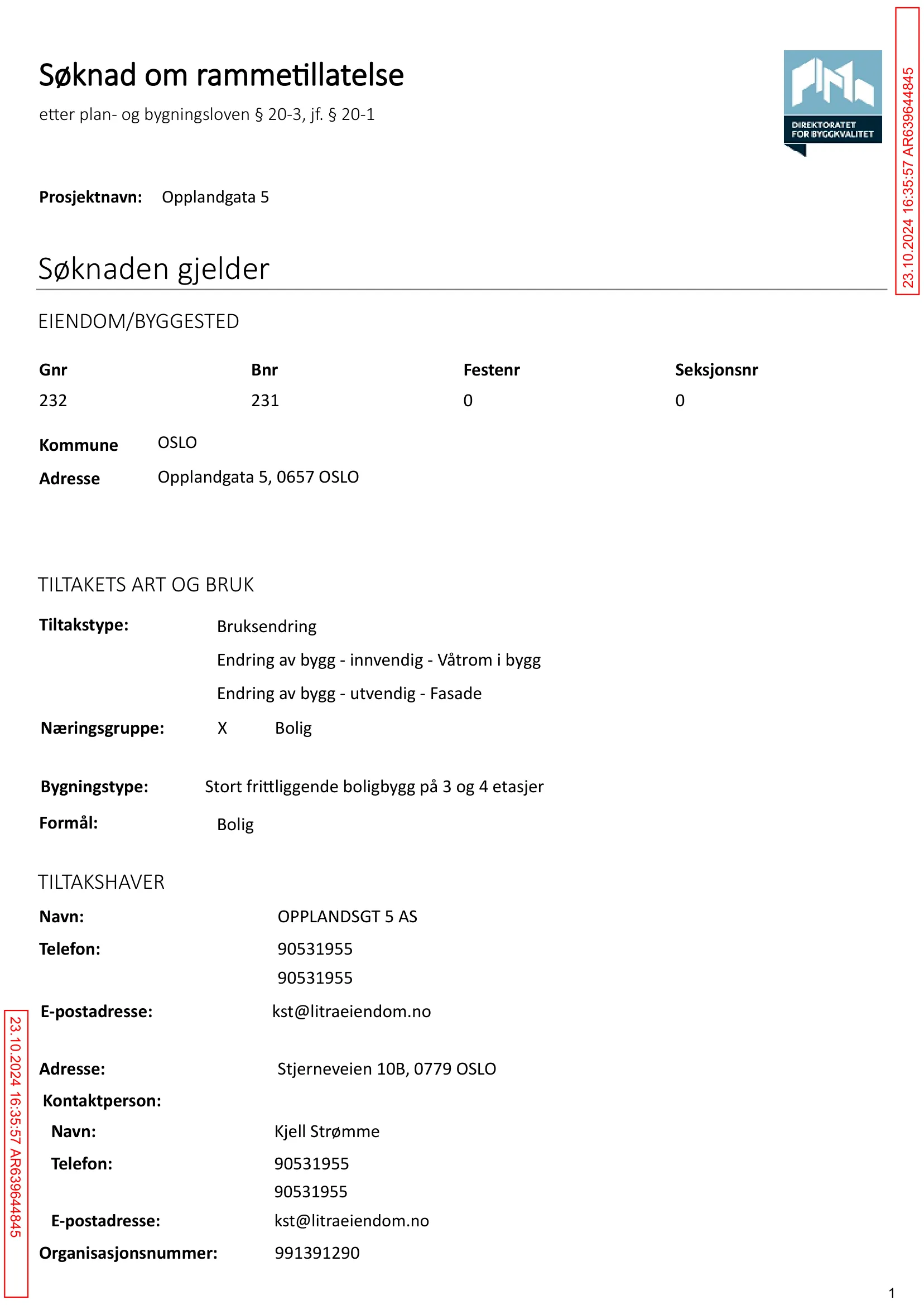 Søknad om rammetillatelse
