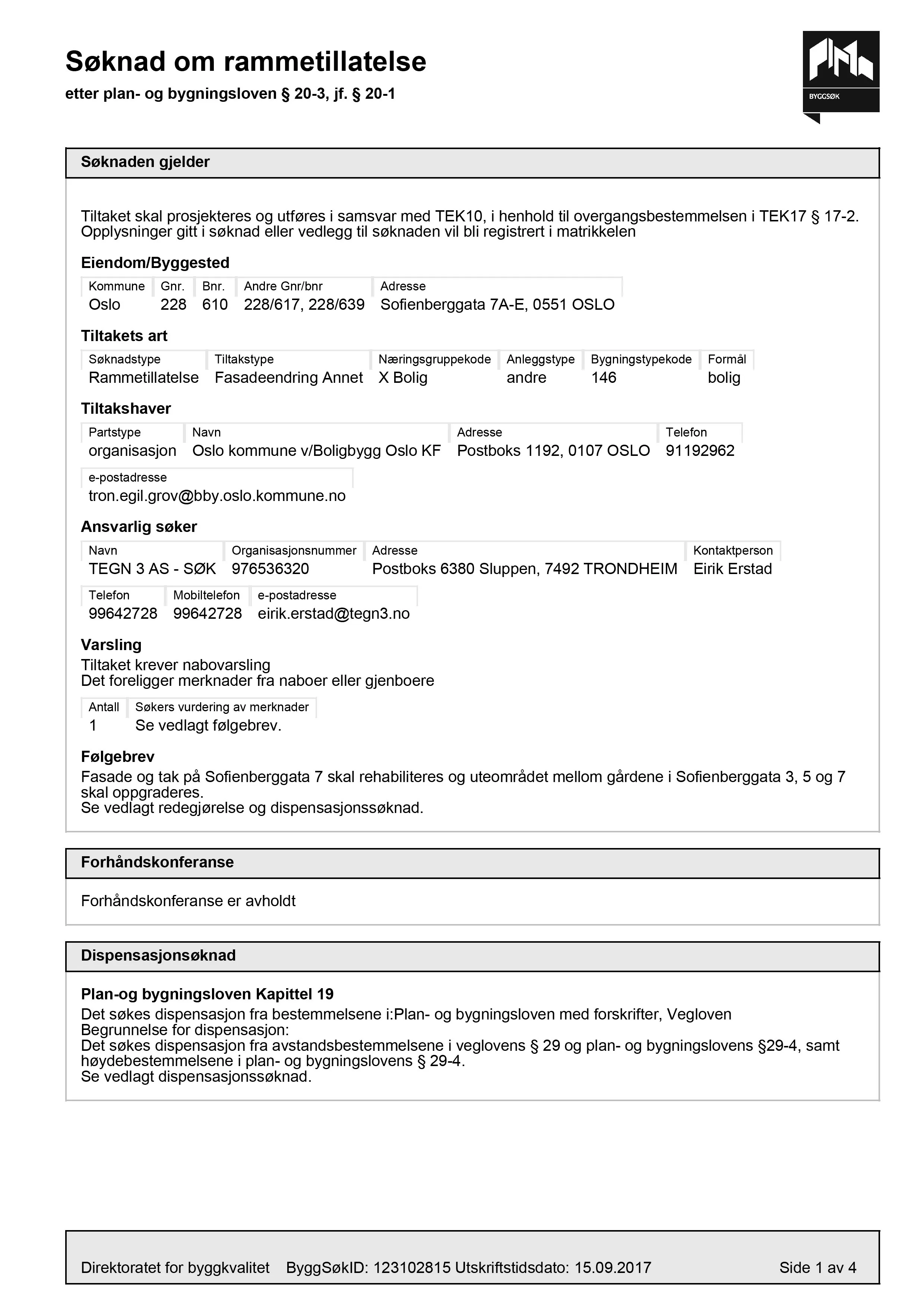 Søknad om rammetillatelse
