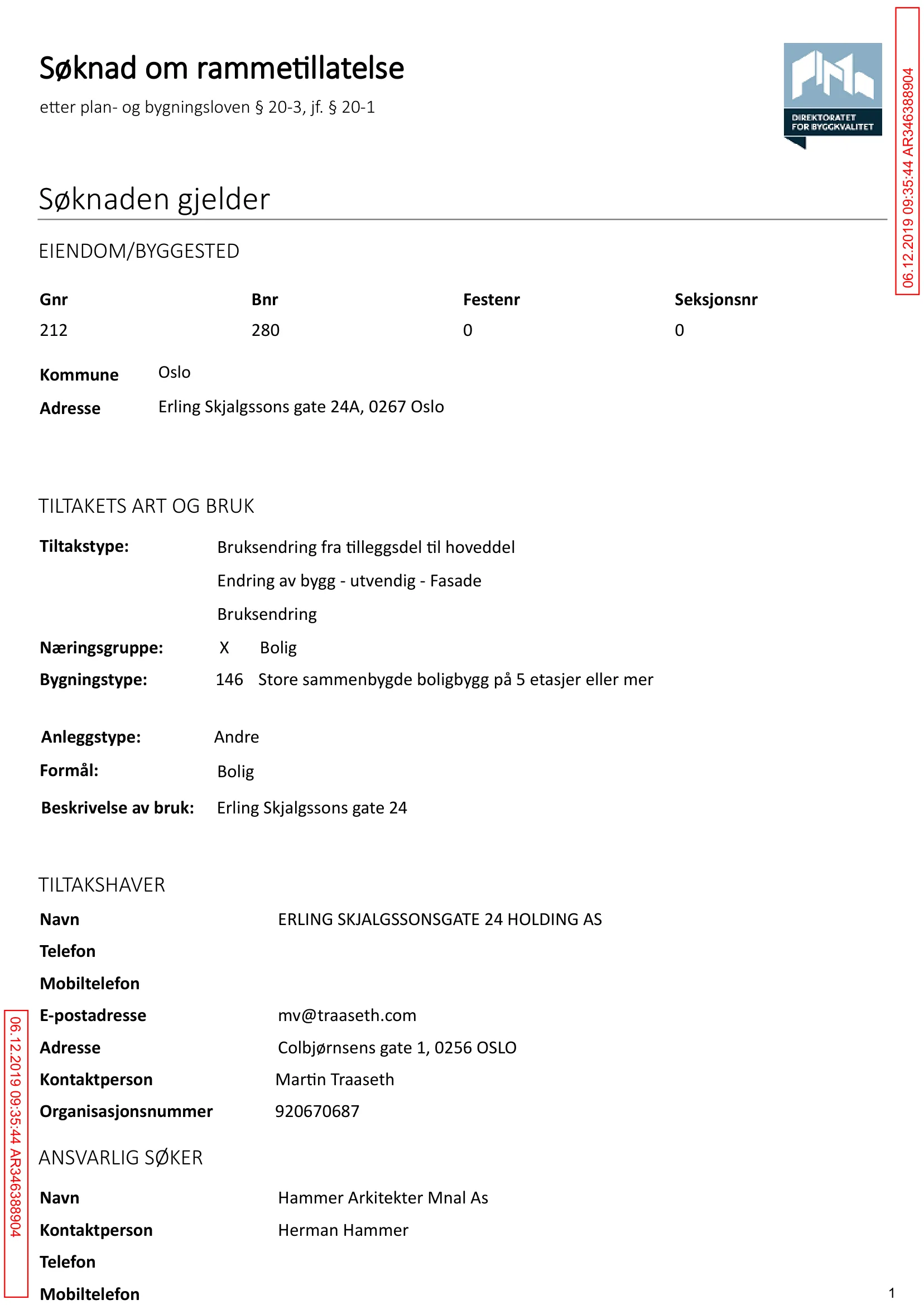 Søknad om rammetillatelse