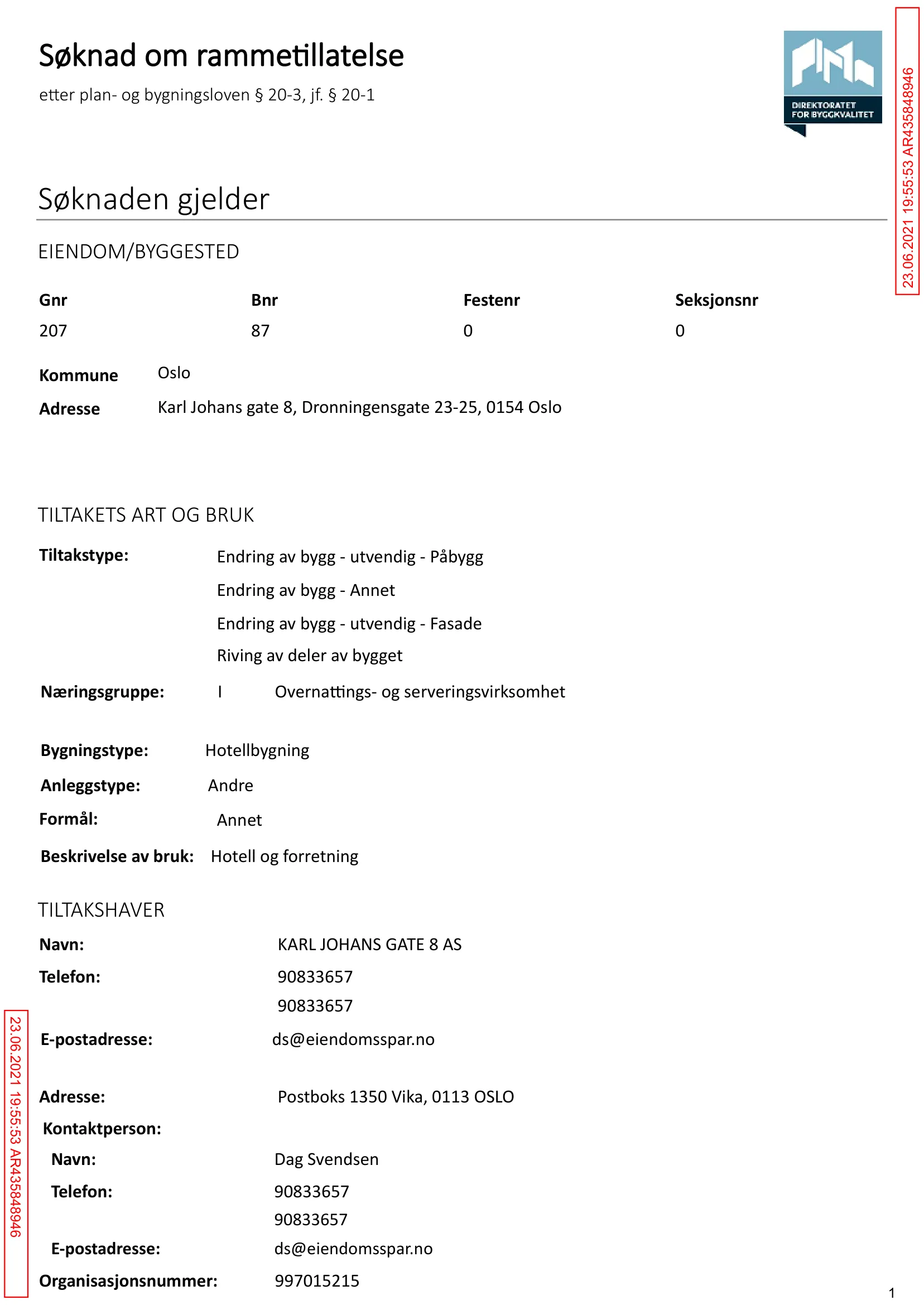 Søknad om rammetillatelse
