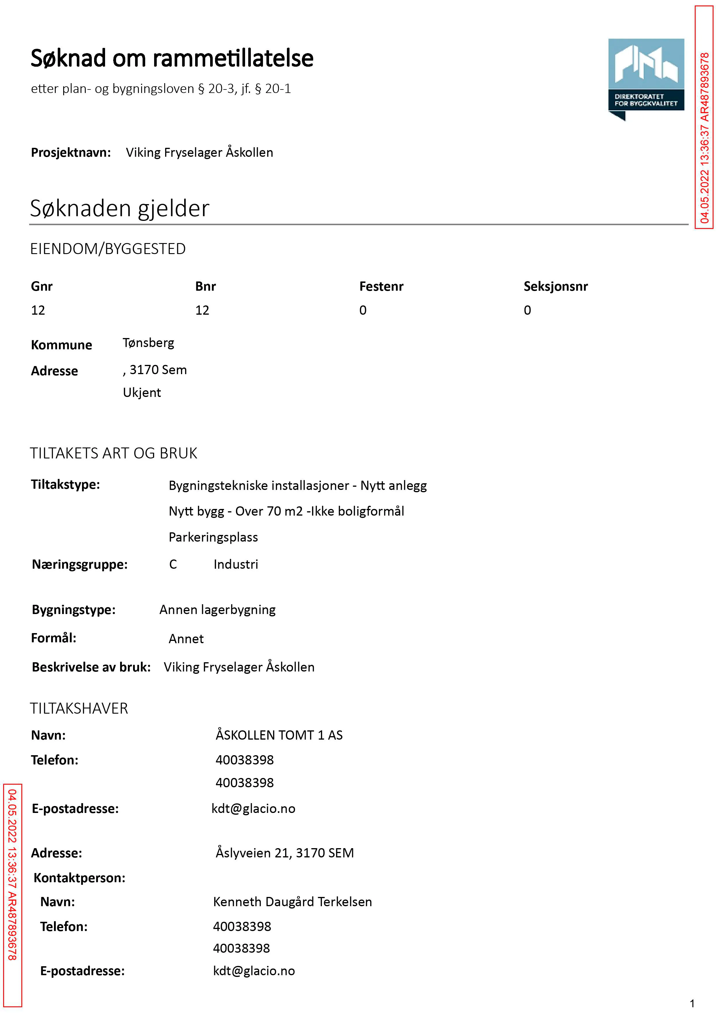 Søknad om rammetillatelse