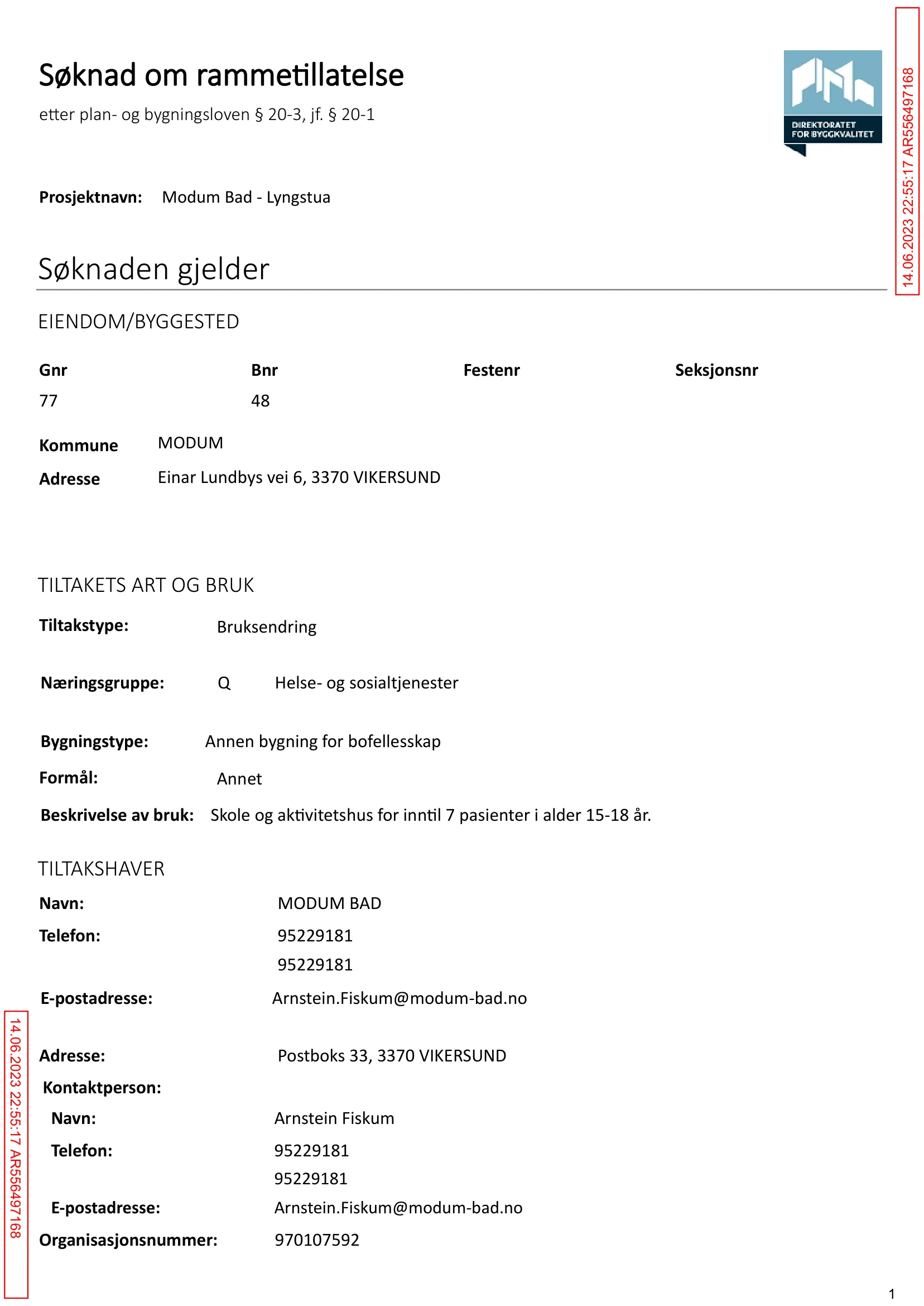 Søknad om rammetillatelse