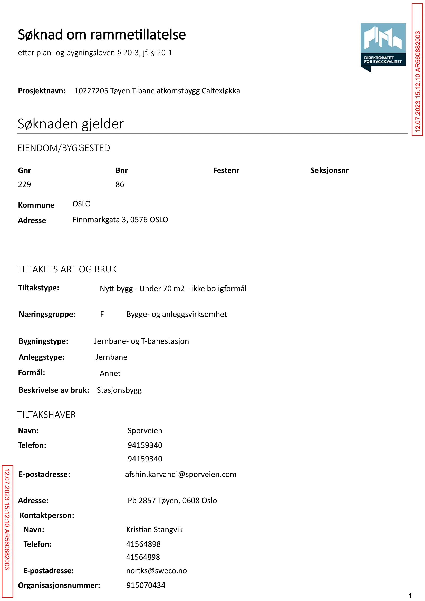 Søknad om rammetillatelse