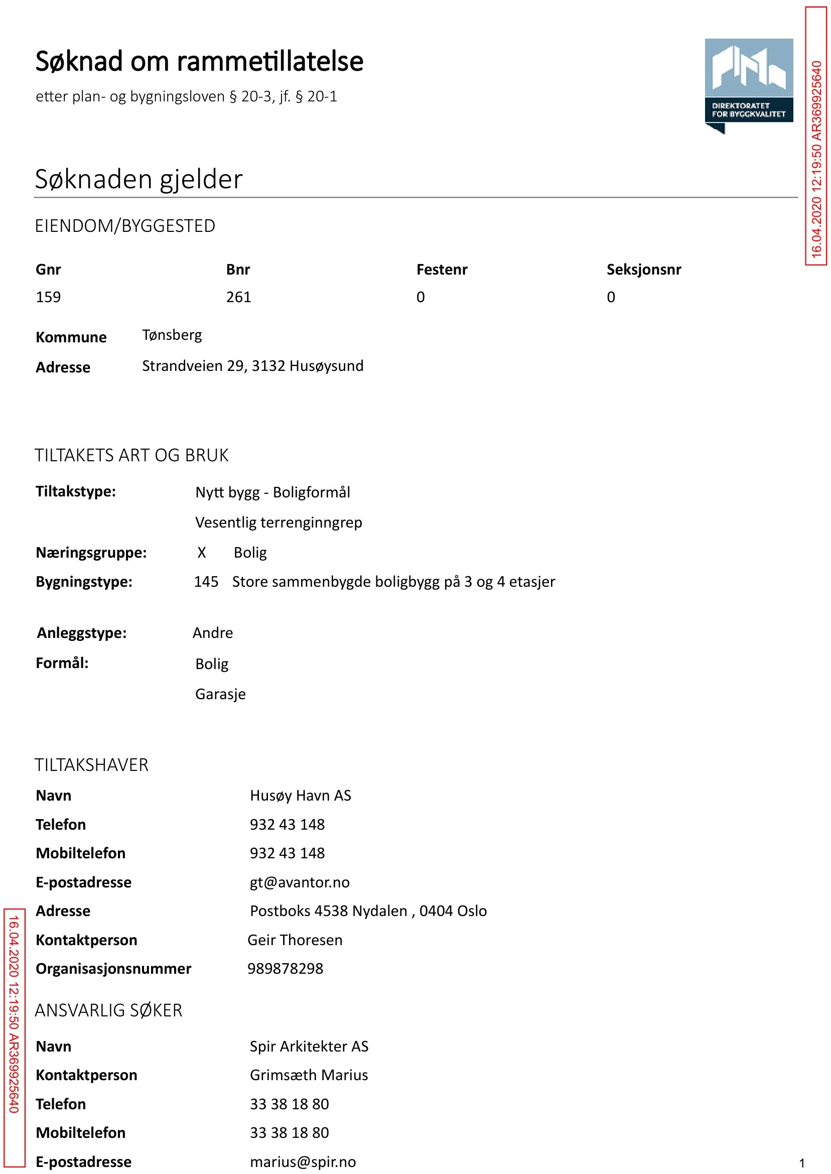 Søknad om rammetillatelse