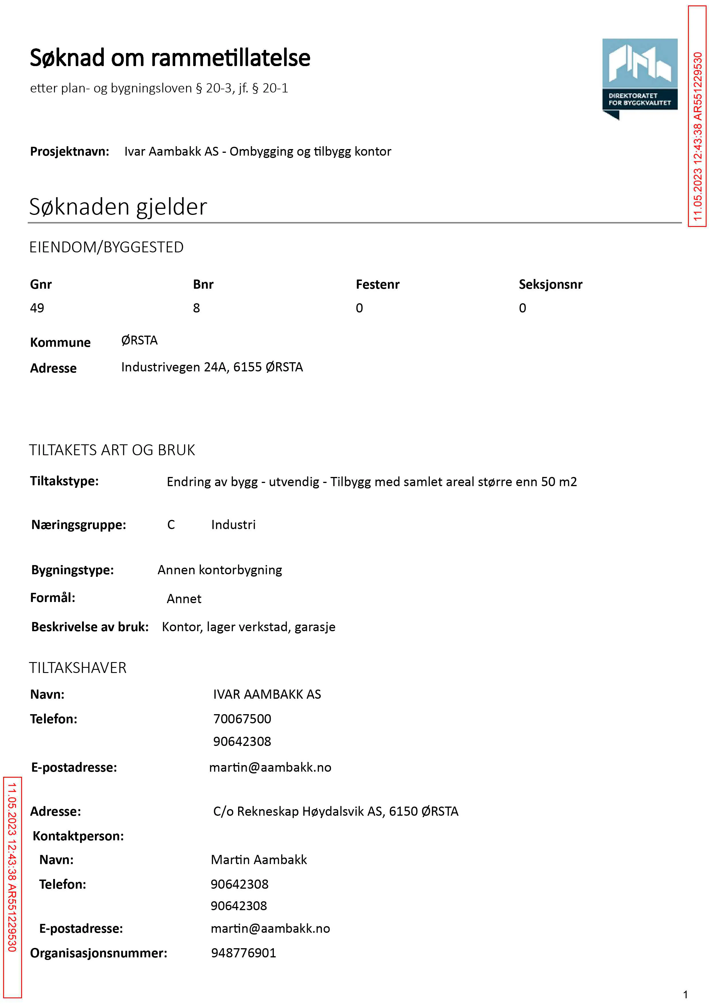 Søknad om rammetillatelse