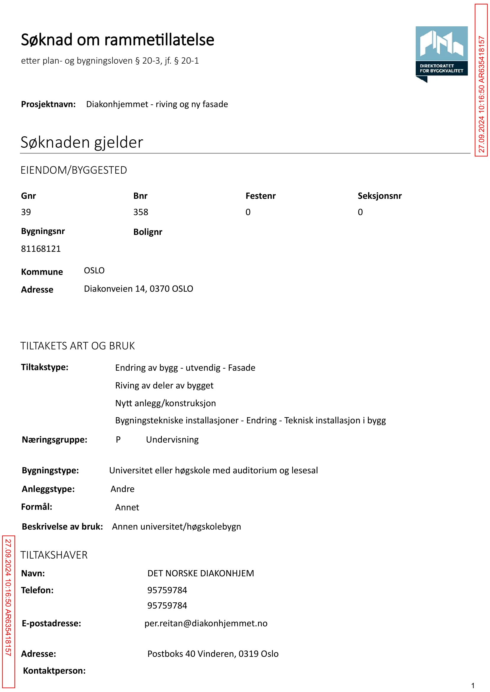 Søknad om rammetillatelse