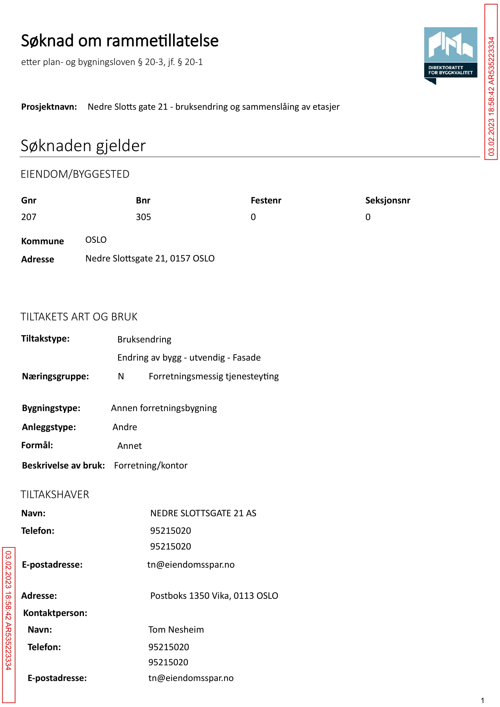 Søknad om rammetillatelse