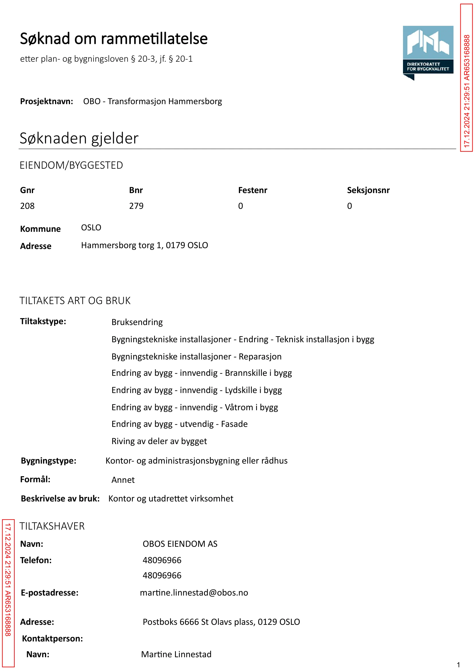Søknad om rammetillatelse