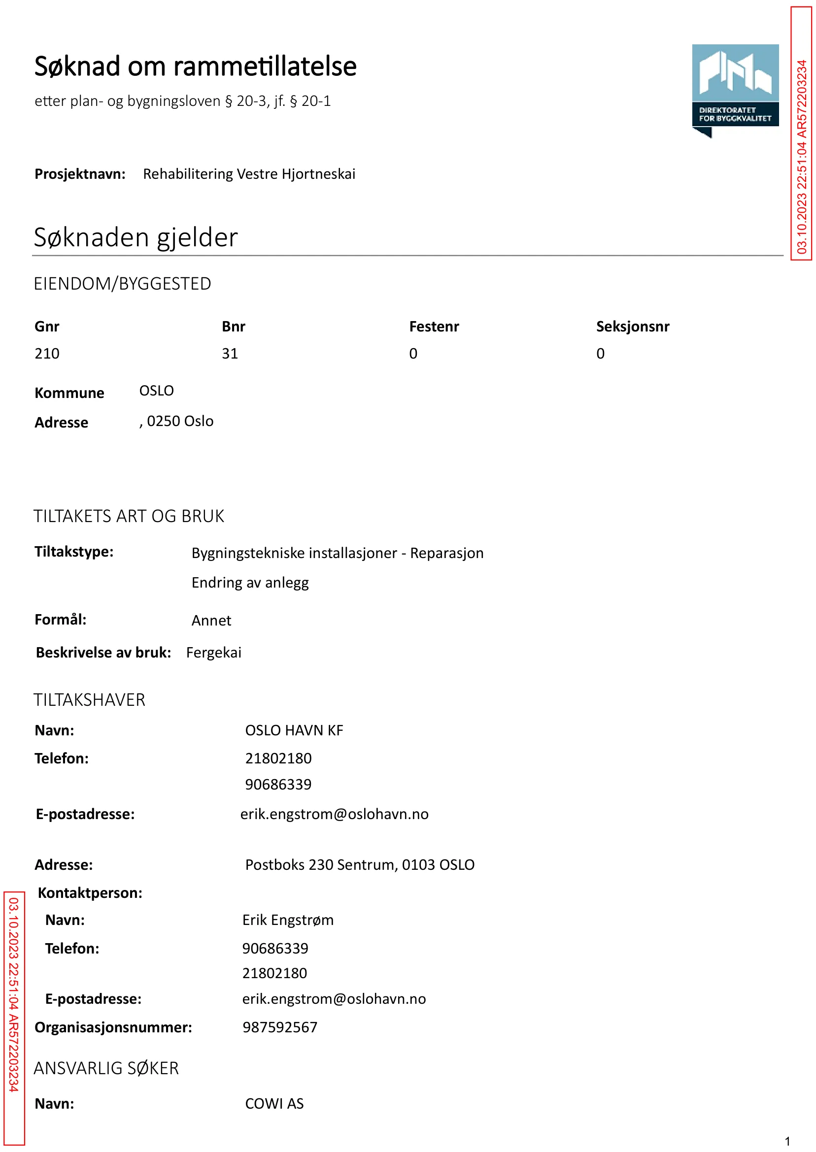 Søknad om rammetillatelse