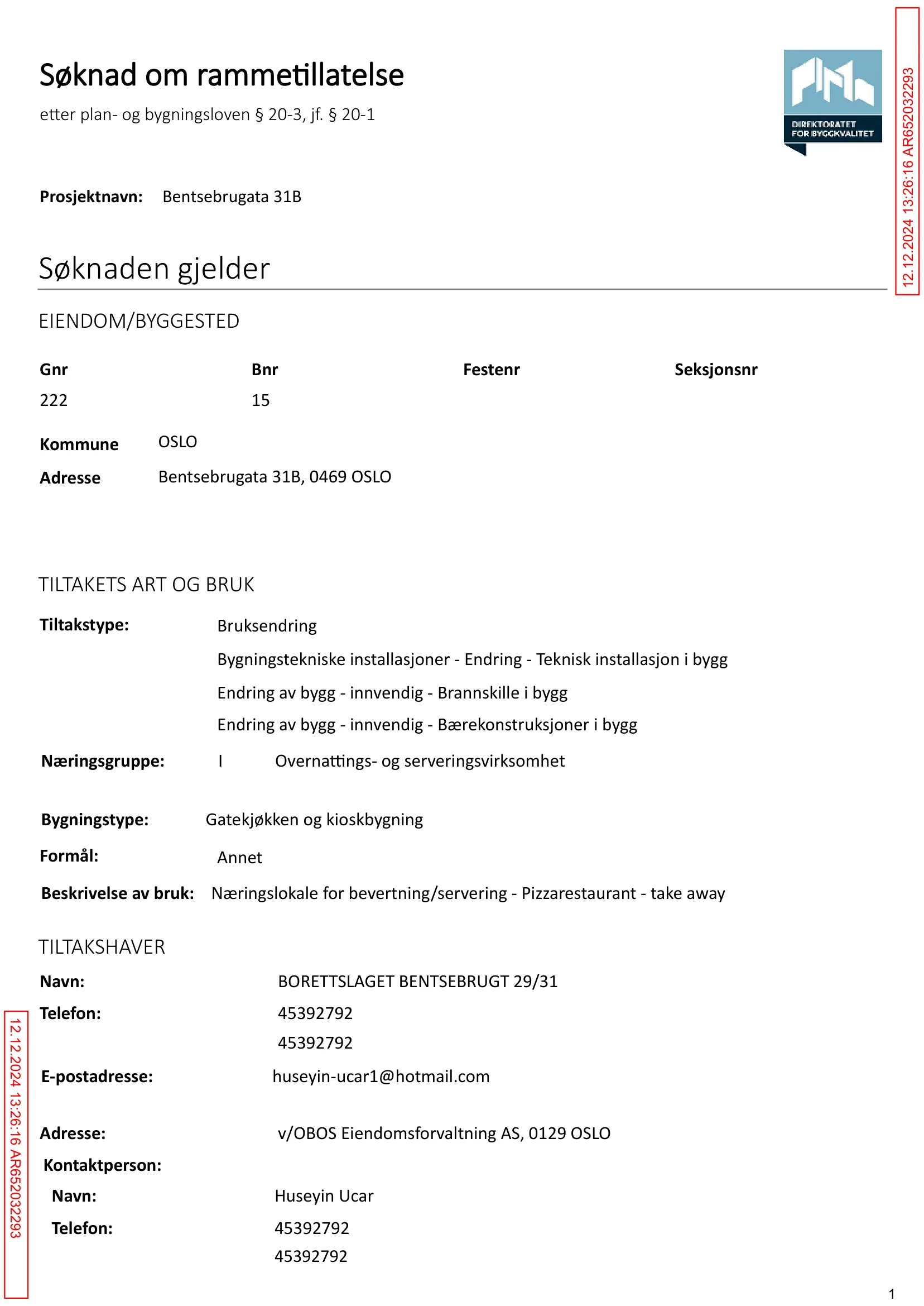 Søknad om rammetillatelse