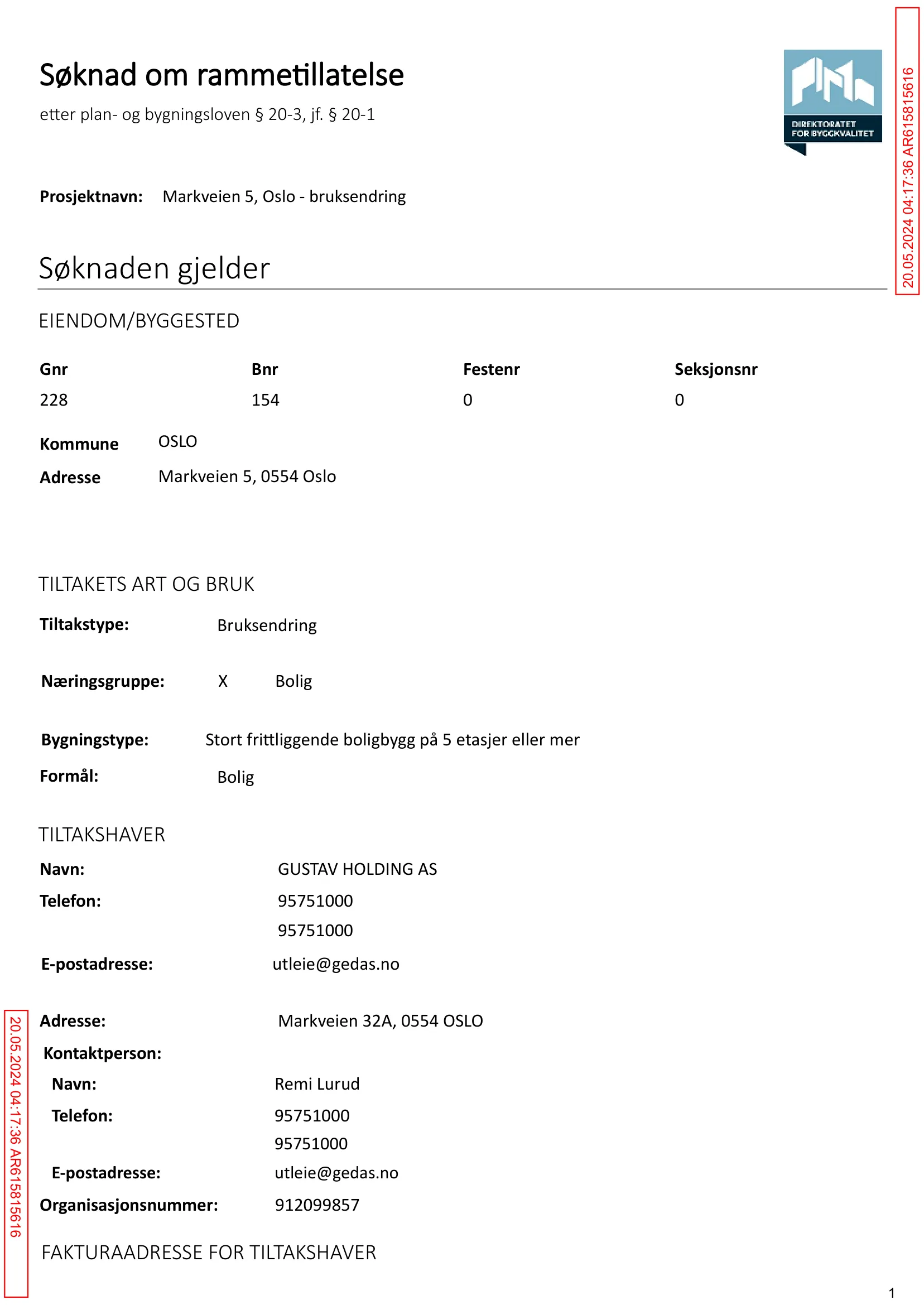 Søknad om rammetillatelse