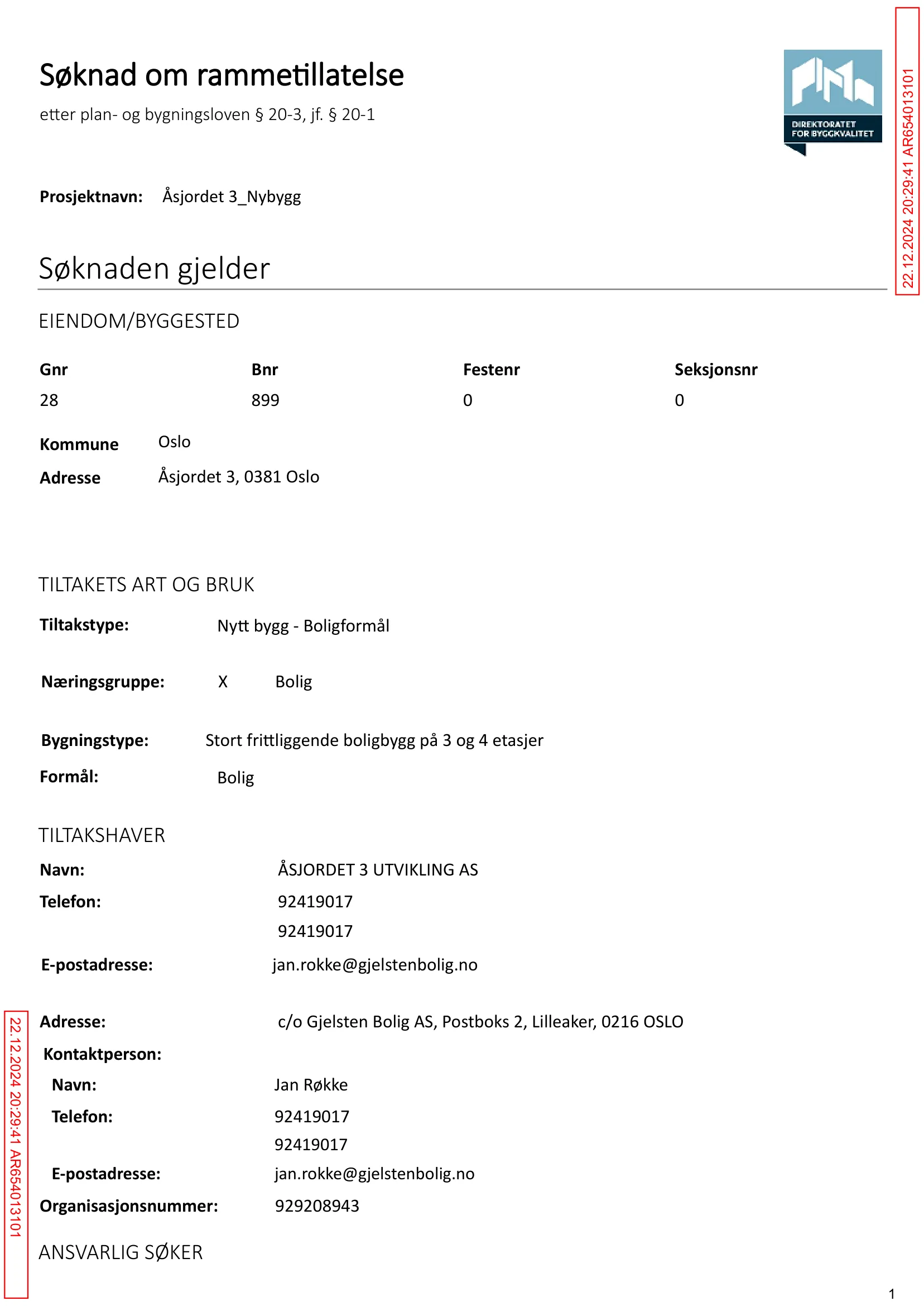Søknad om rammetillatelse
