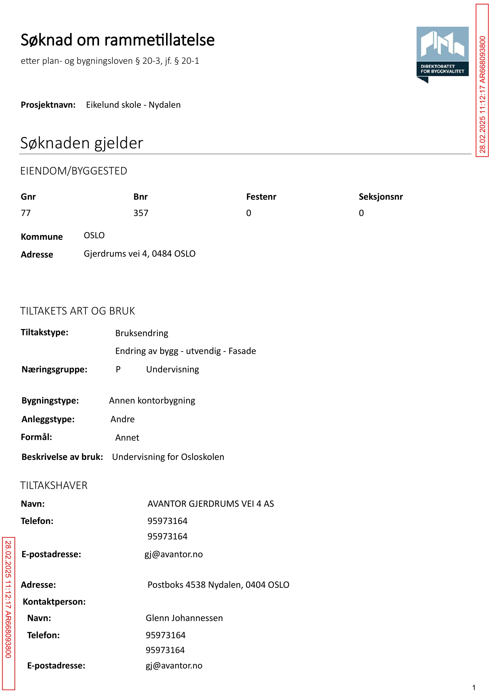 Søknad om rammetillatelse