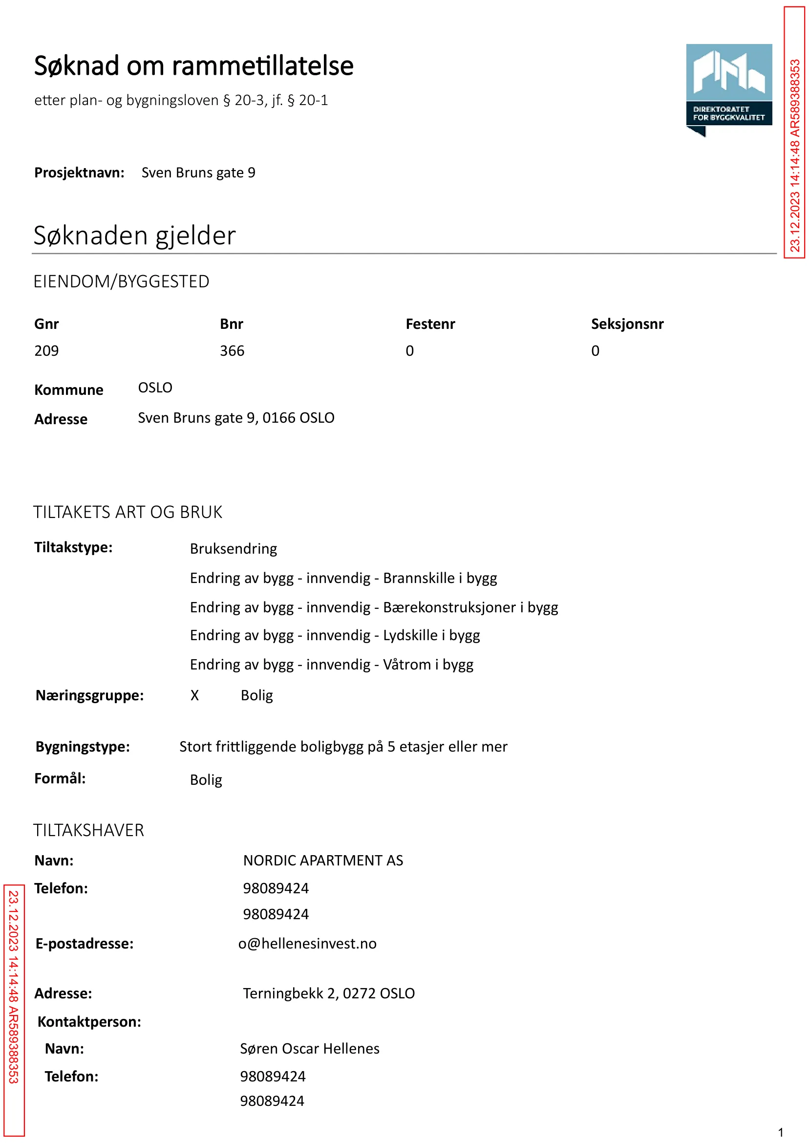Søknad om rammetillatelse