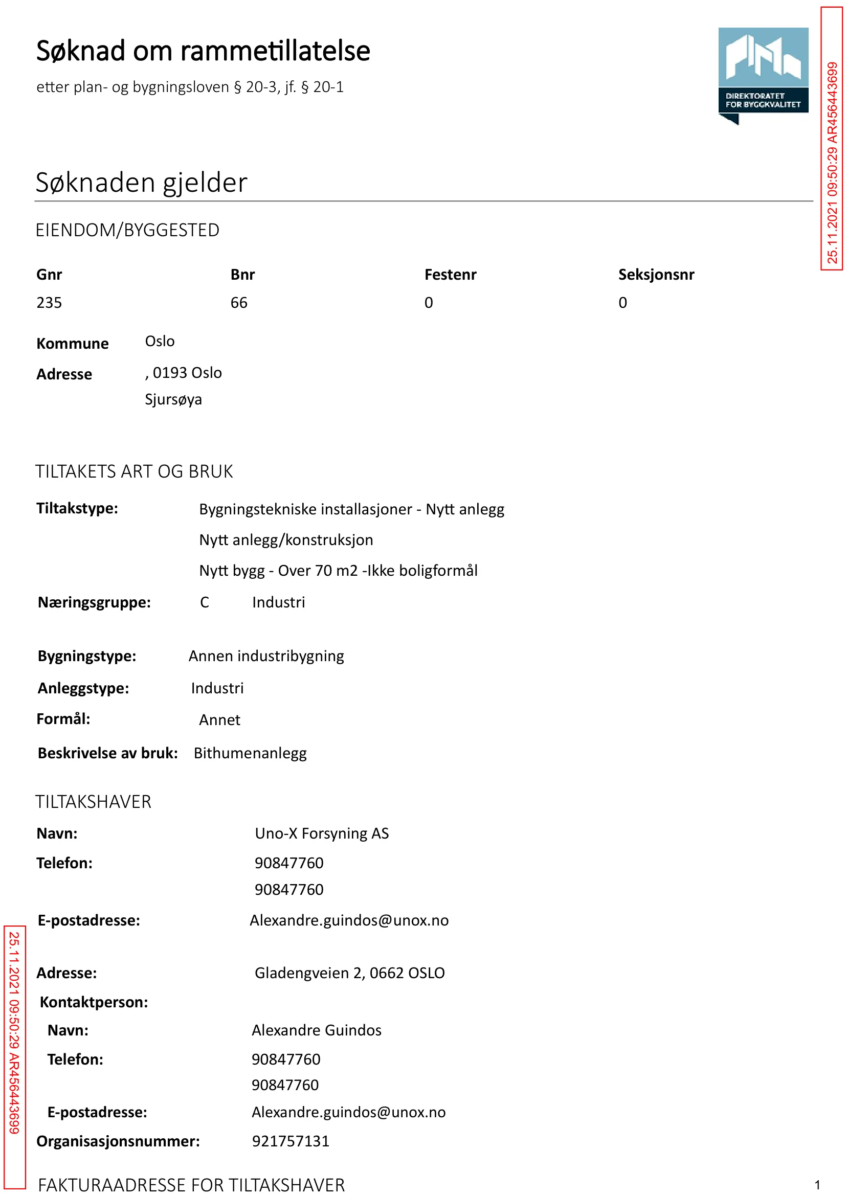 Søknad om rammetillatelse