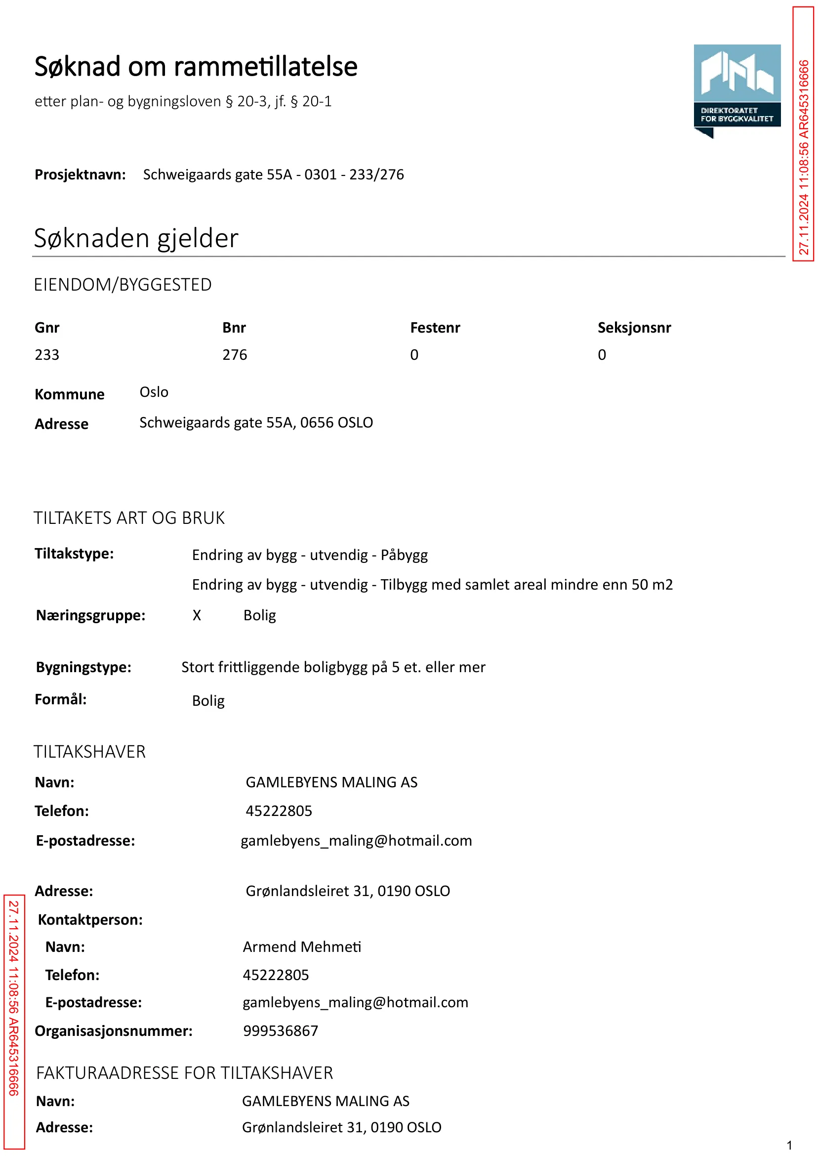 Søknad om rammetillatelse