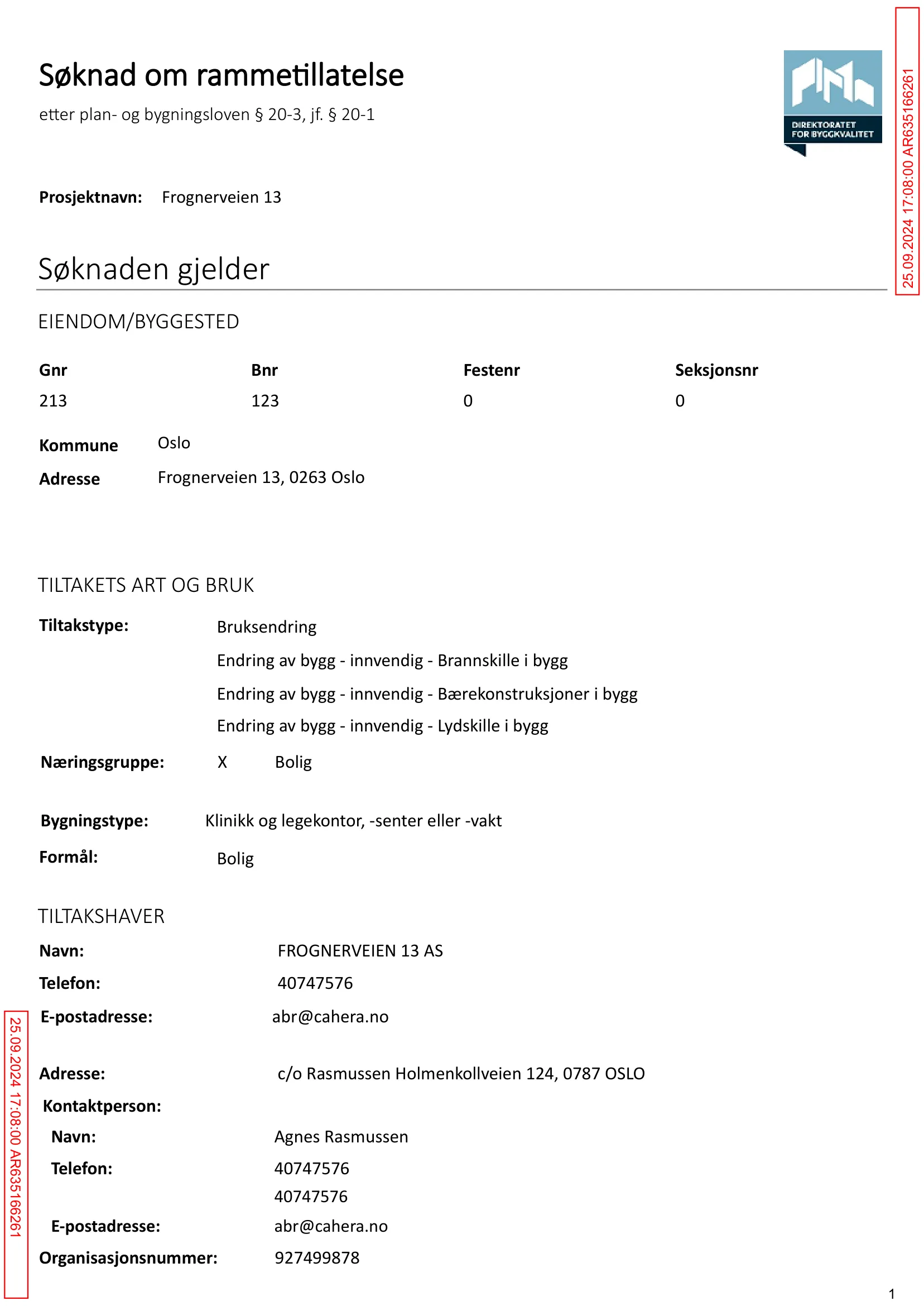Søknad om rammetillatelse