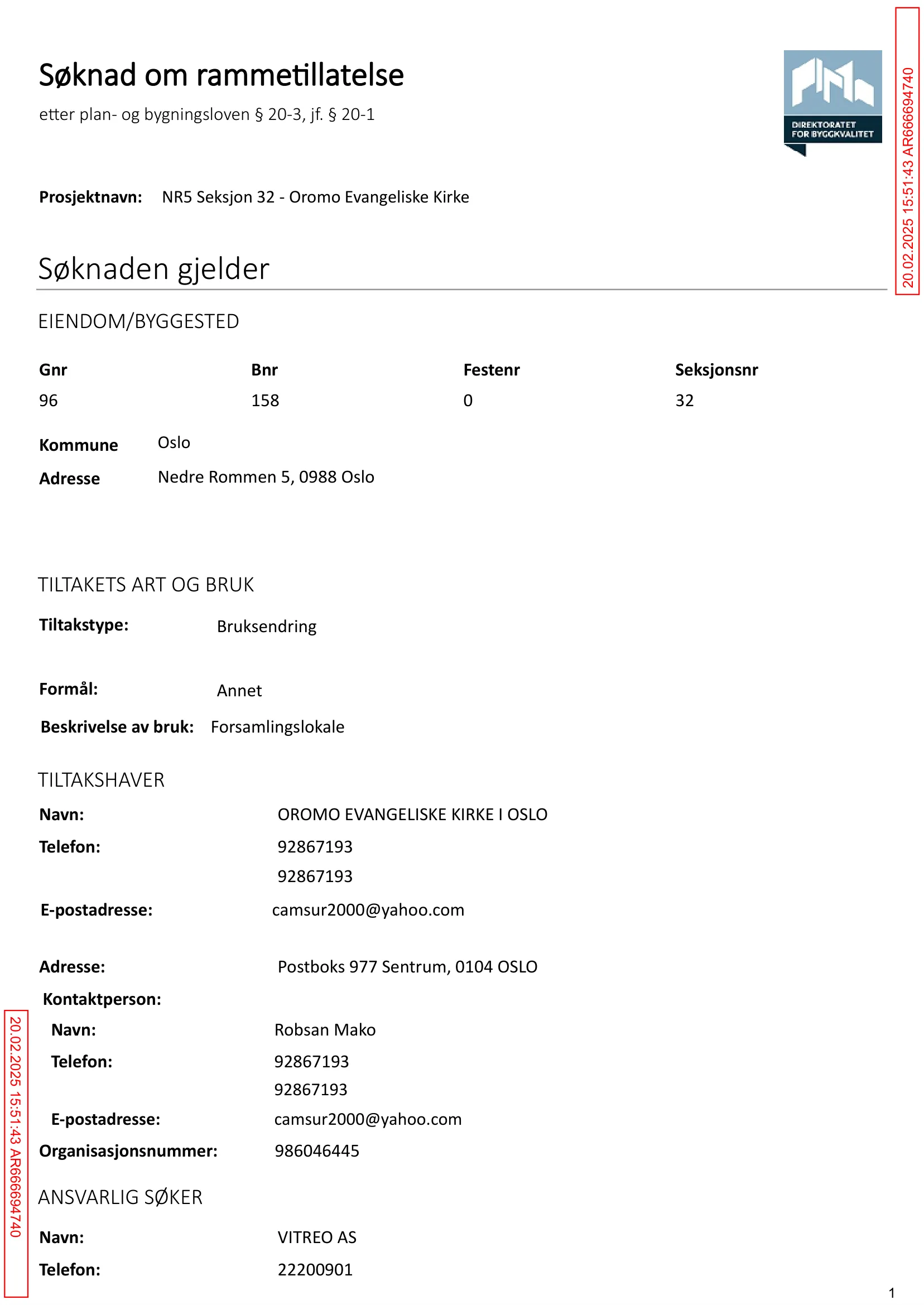 Søknad om rammetillatelse