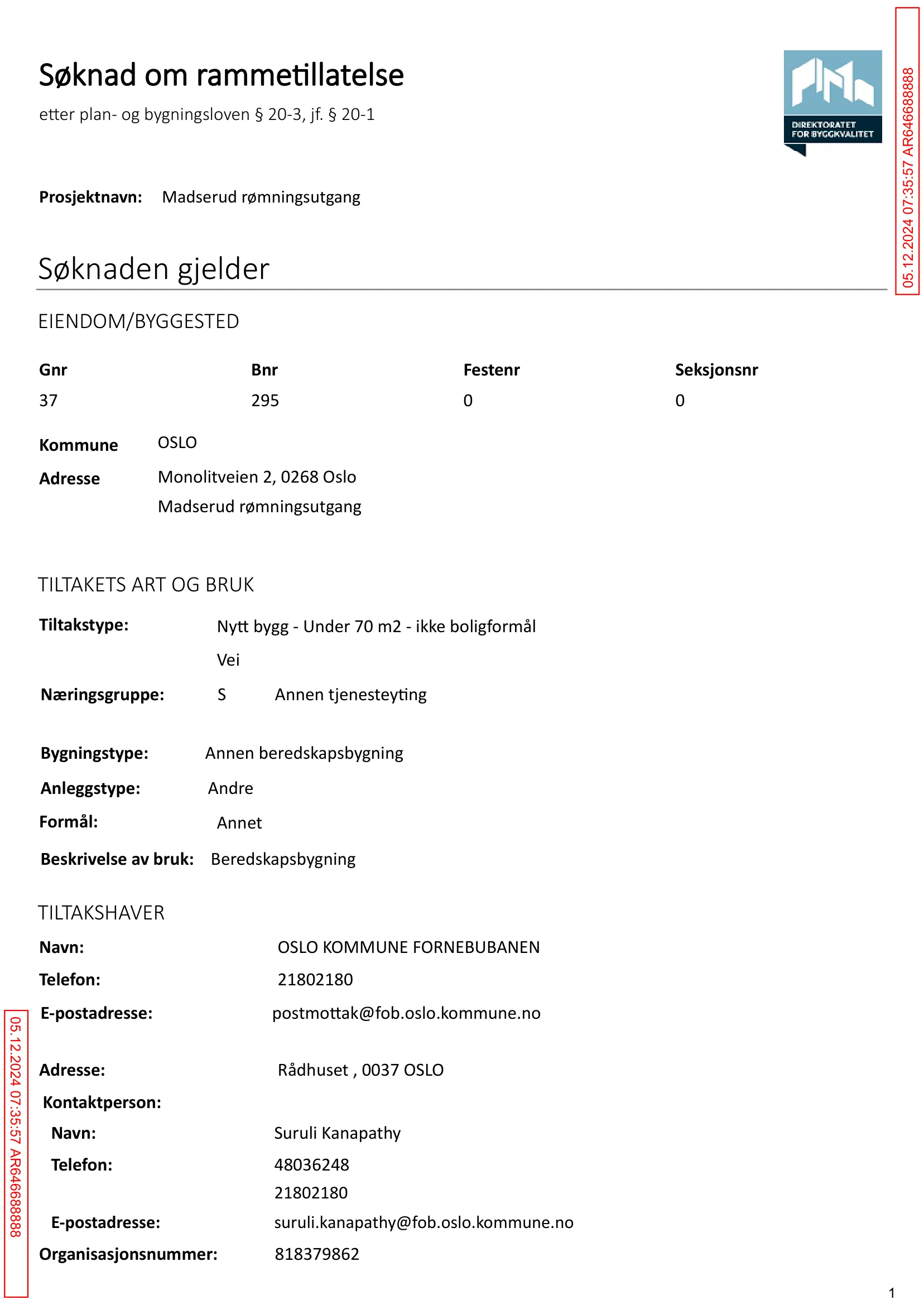 Søknad om rammetillatelse