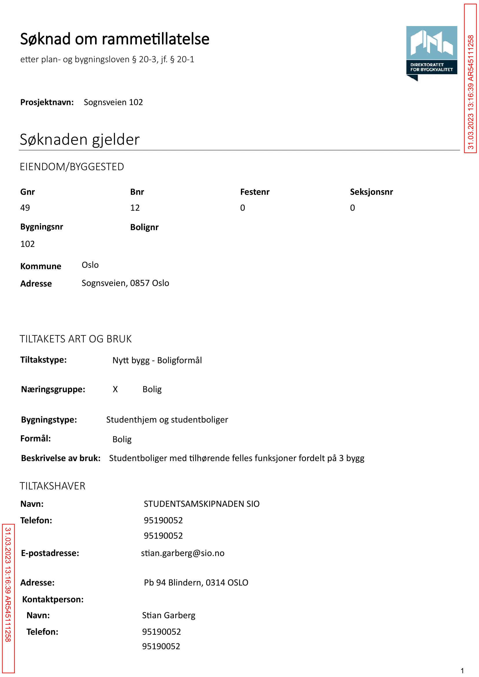 Søknad om rammetillatelse