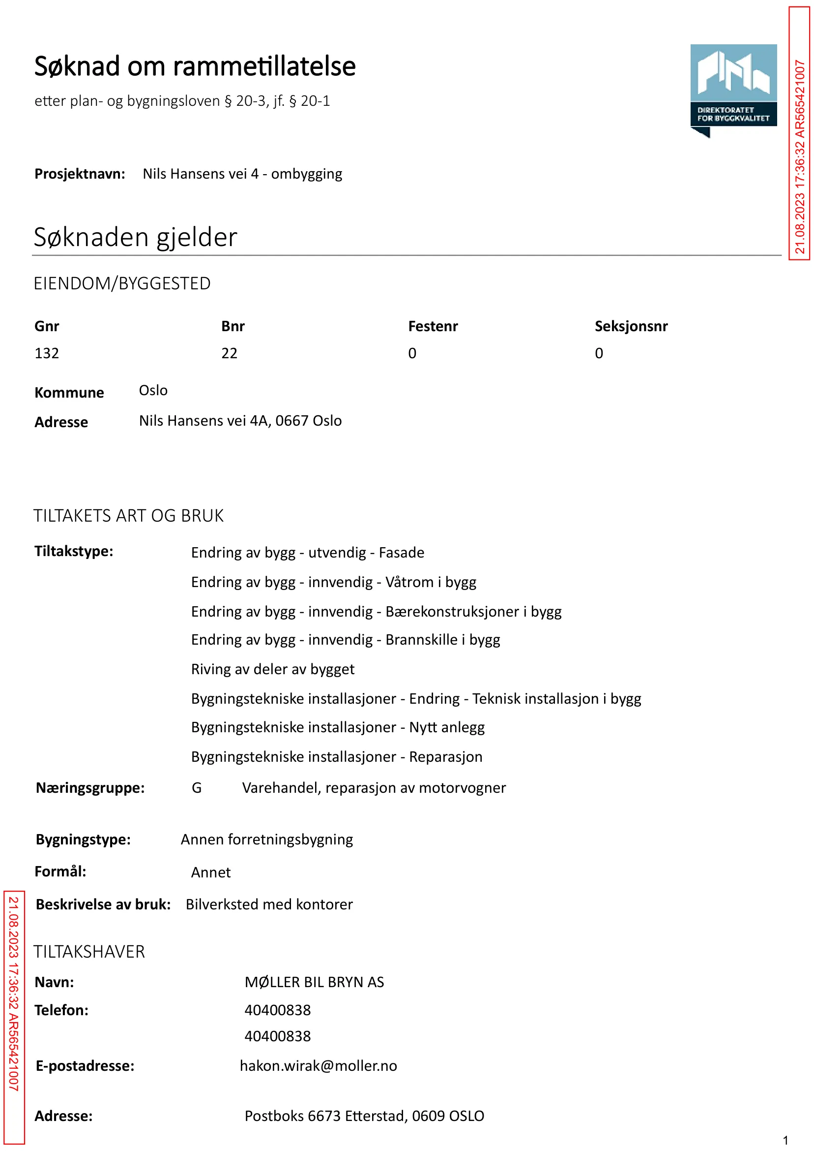 Søknad om rammetillatelse