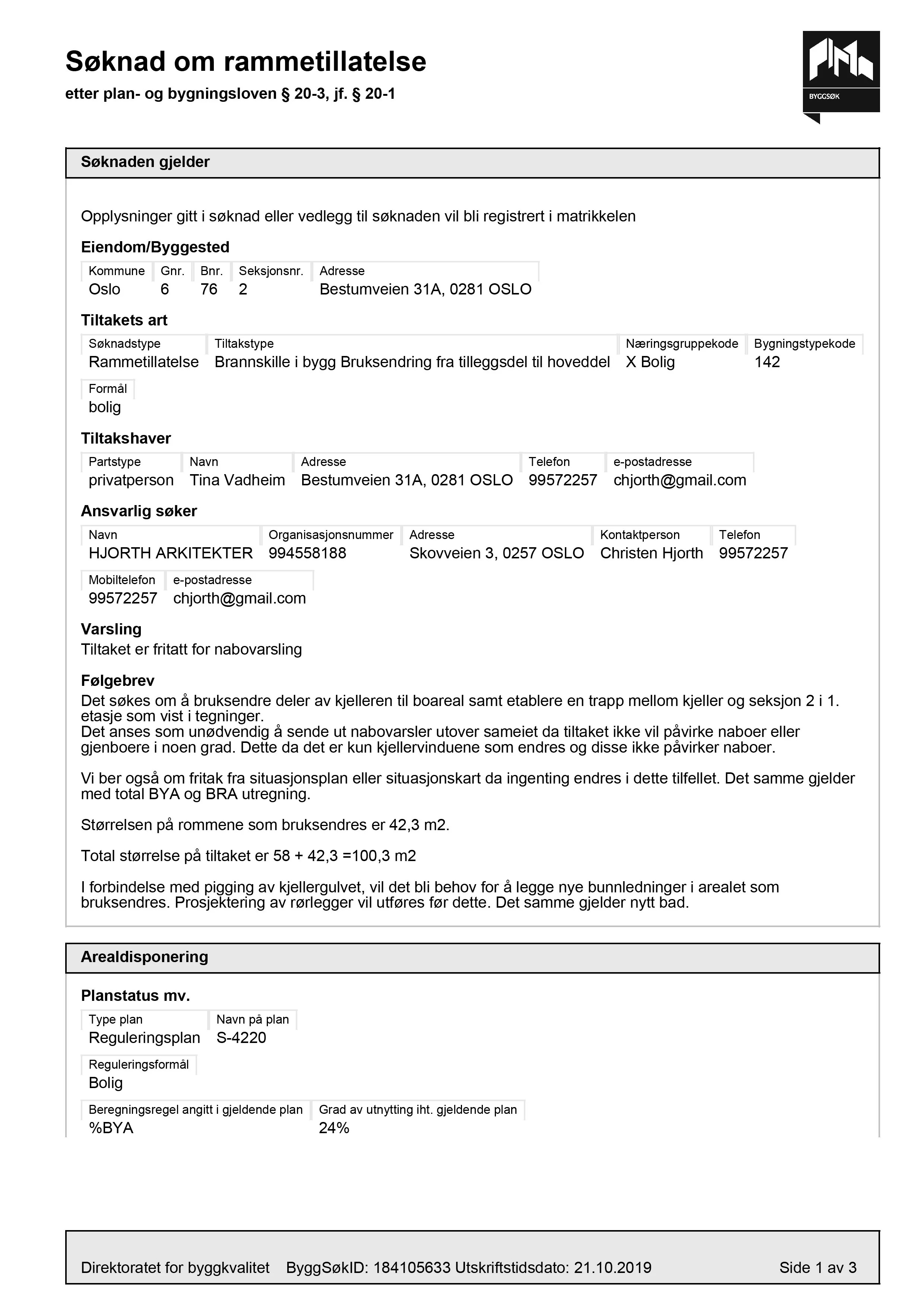 Søknad om rammetillatelse