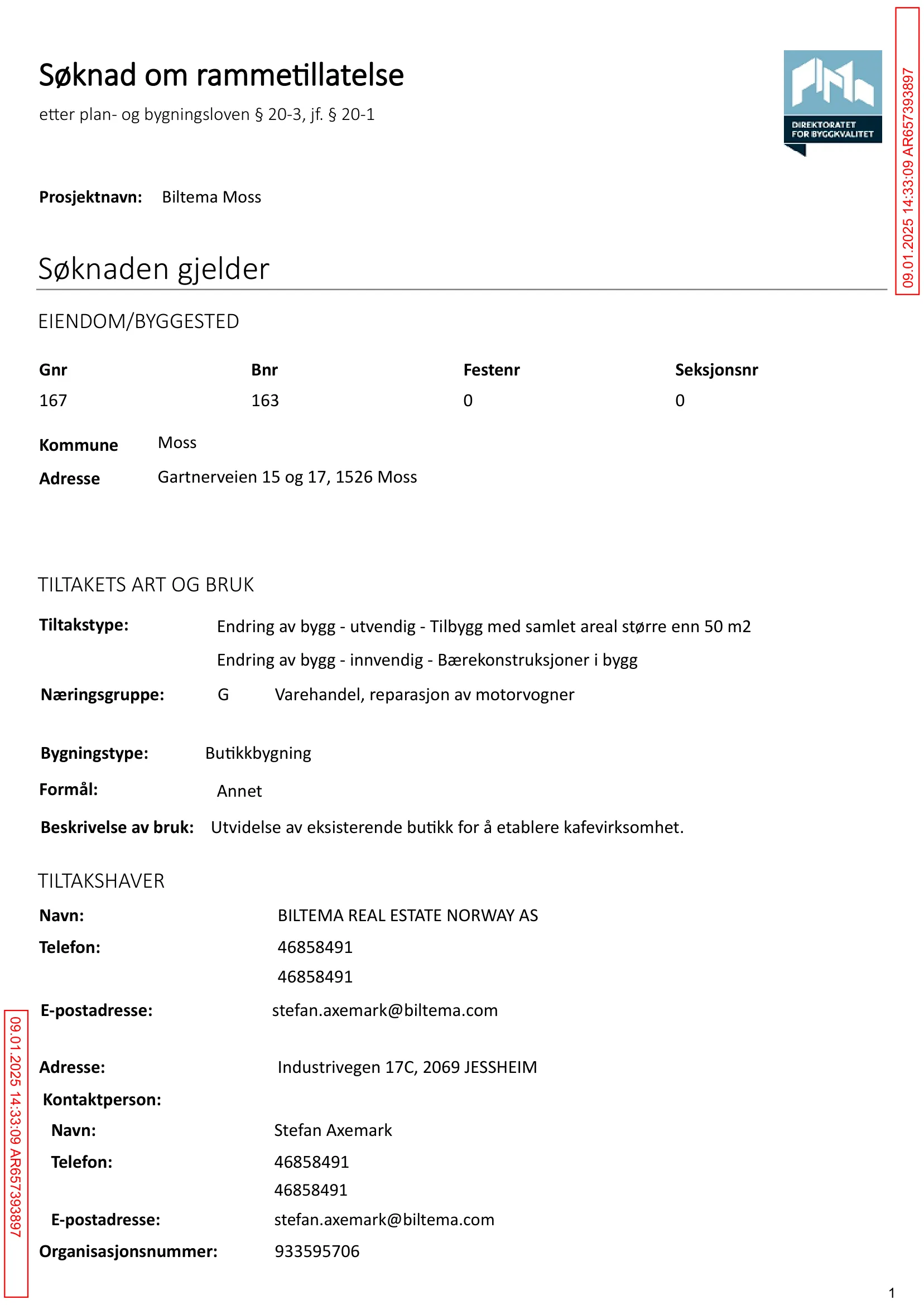Søknad om rammetillatelse