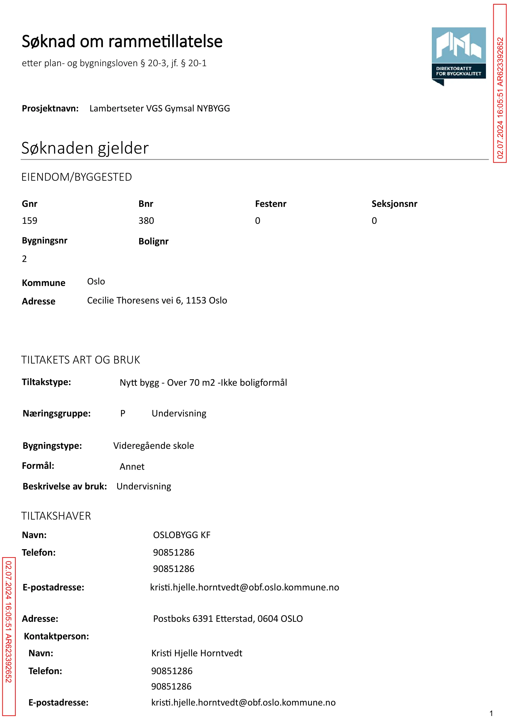 Søknad om rammetillatelse