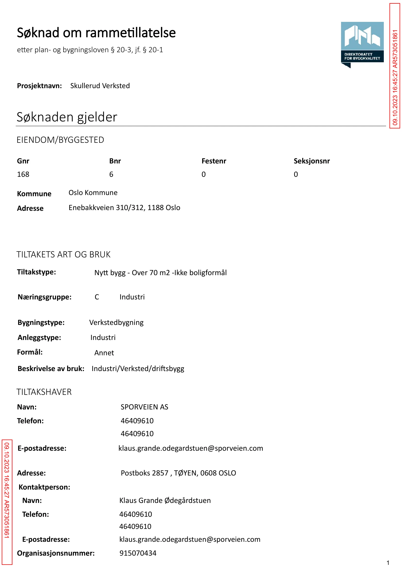 Søknad om rammetillatelse