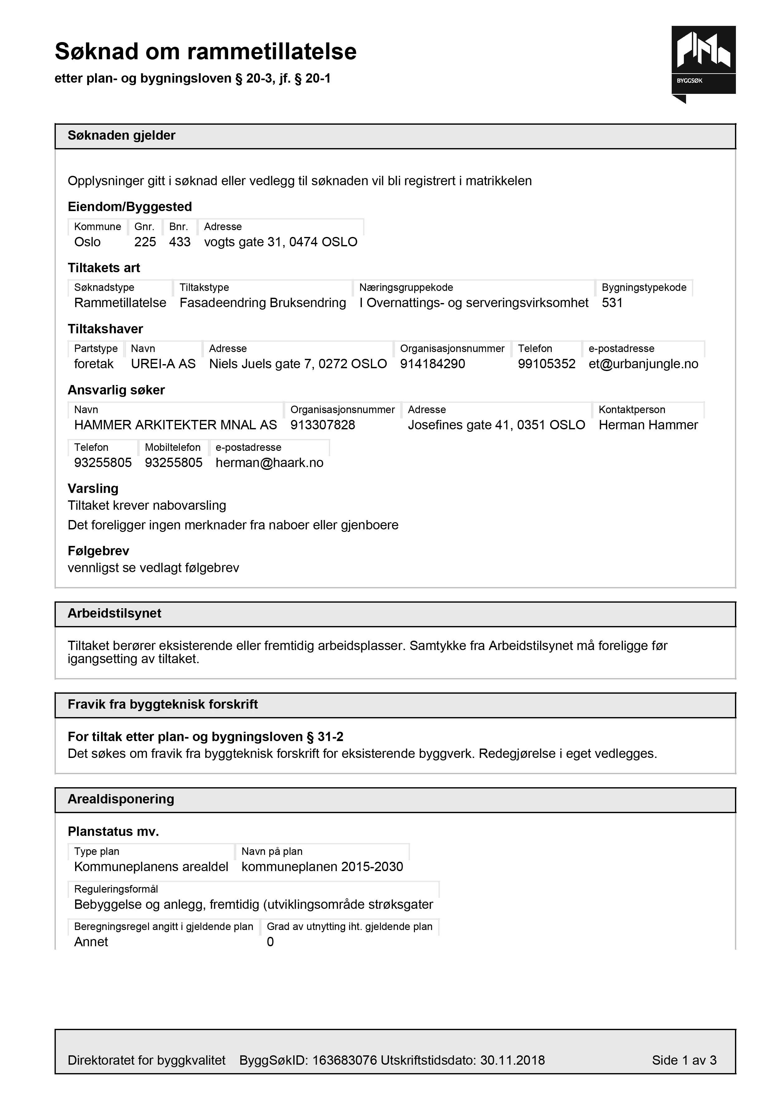 Søknad om rammetillatelse