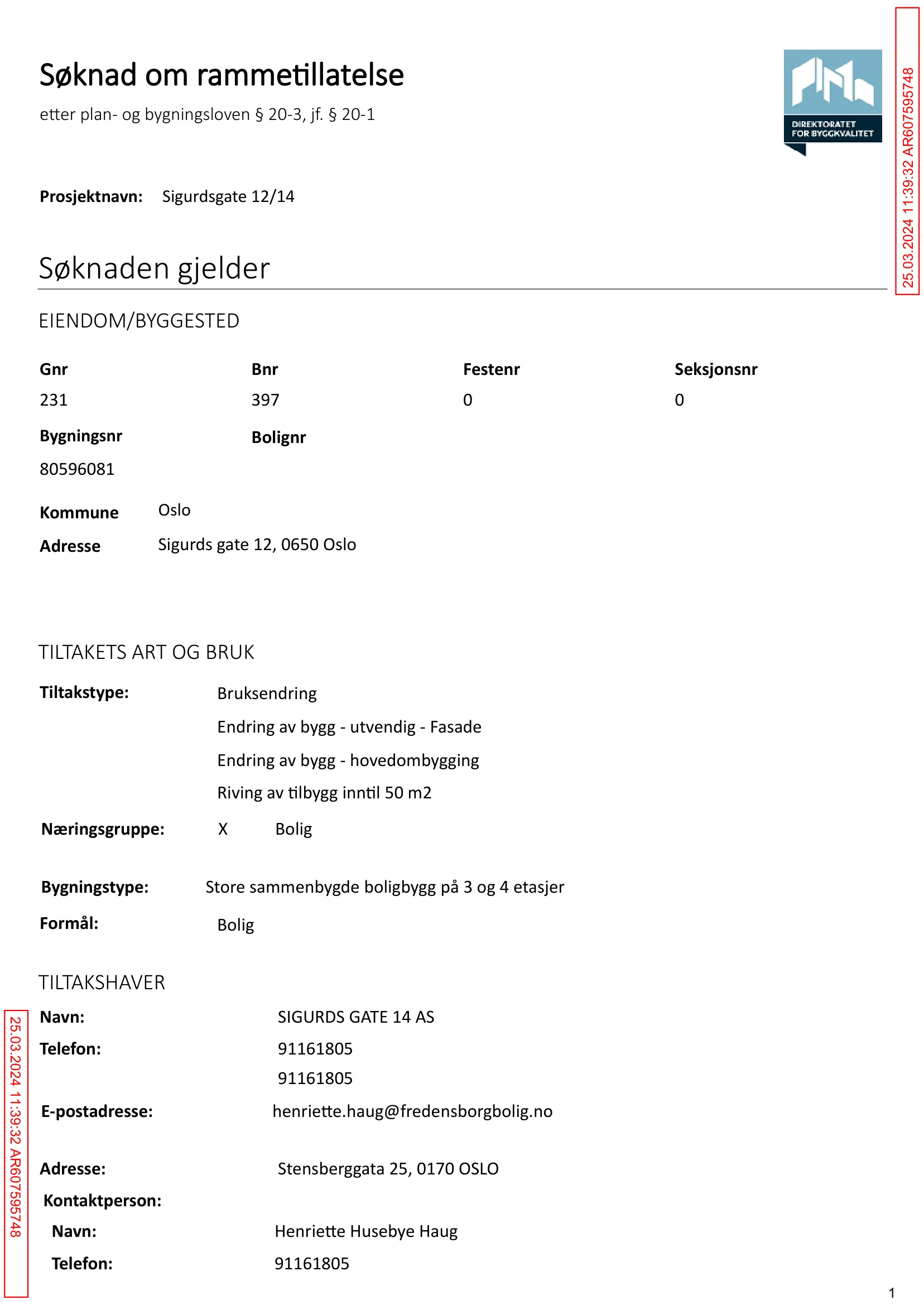 Søknad om rammetillatelse