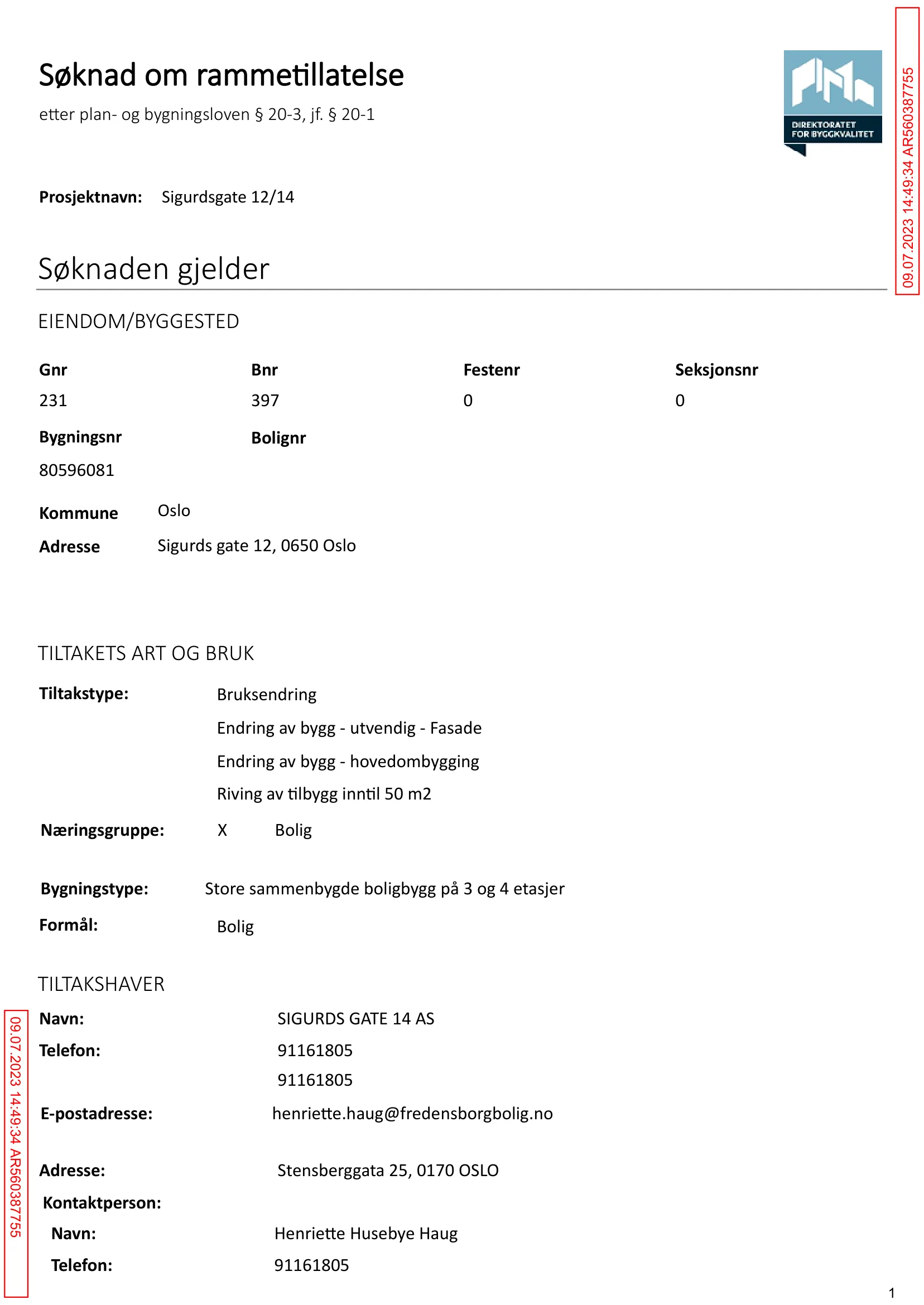 Søknad om rammetillatelse
